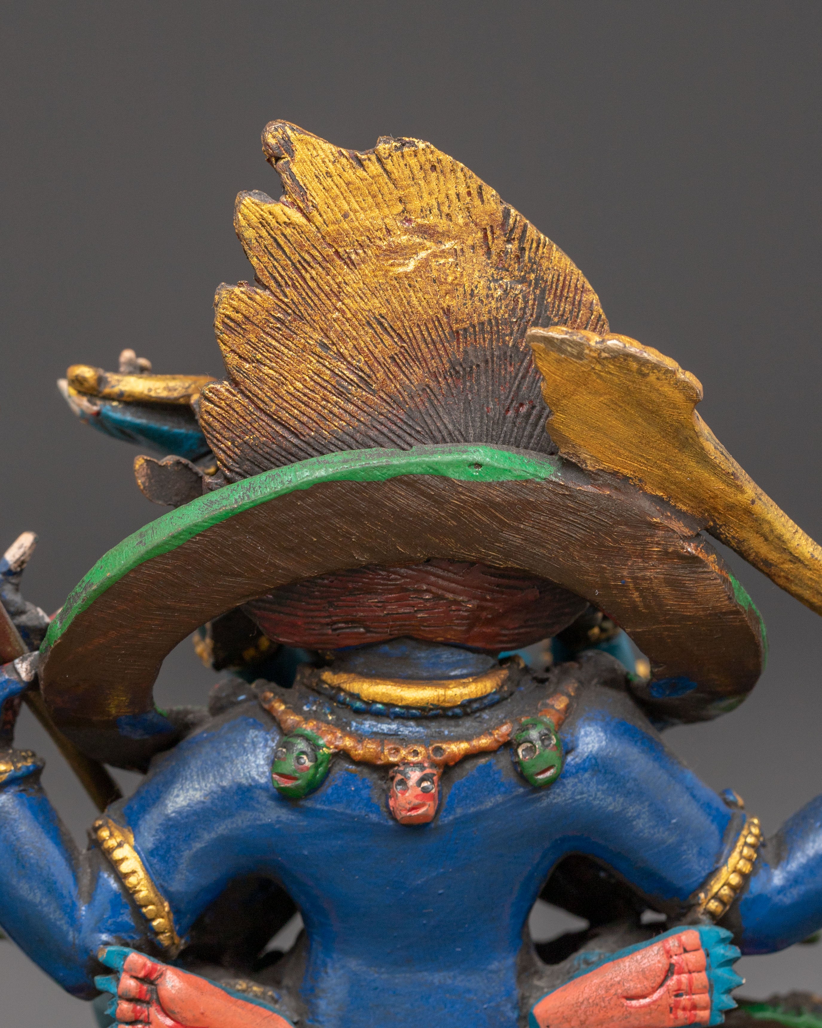 Four-Armed Mahakala Copper Statue | Protector of the Dharma