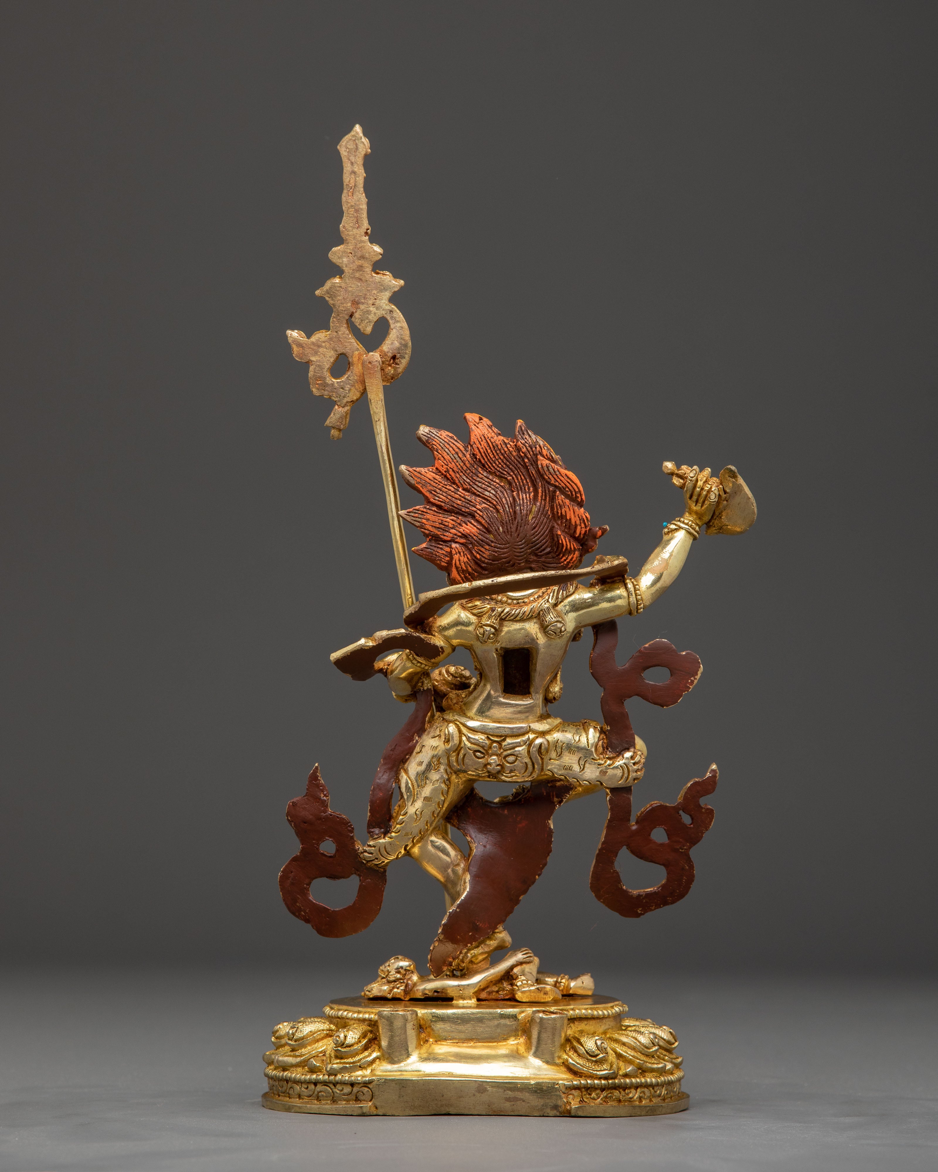 Handcrafted Dharma Protector Simhamukha Statue