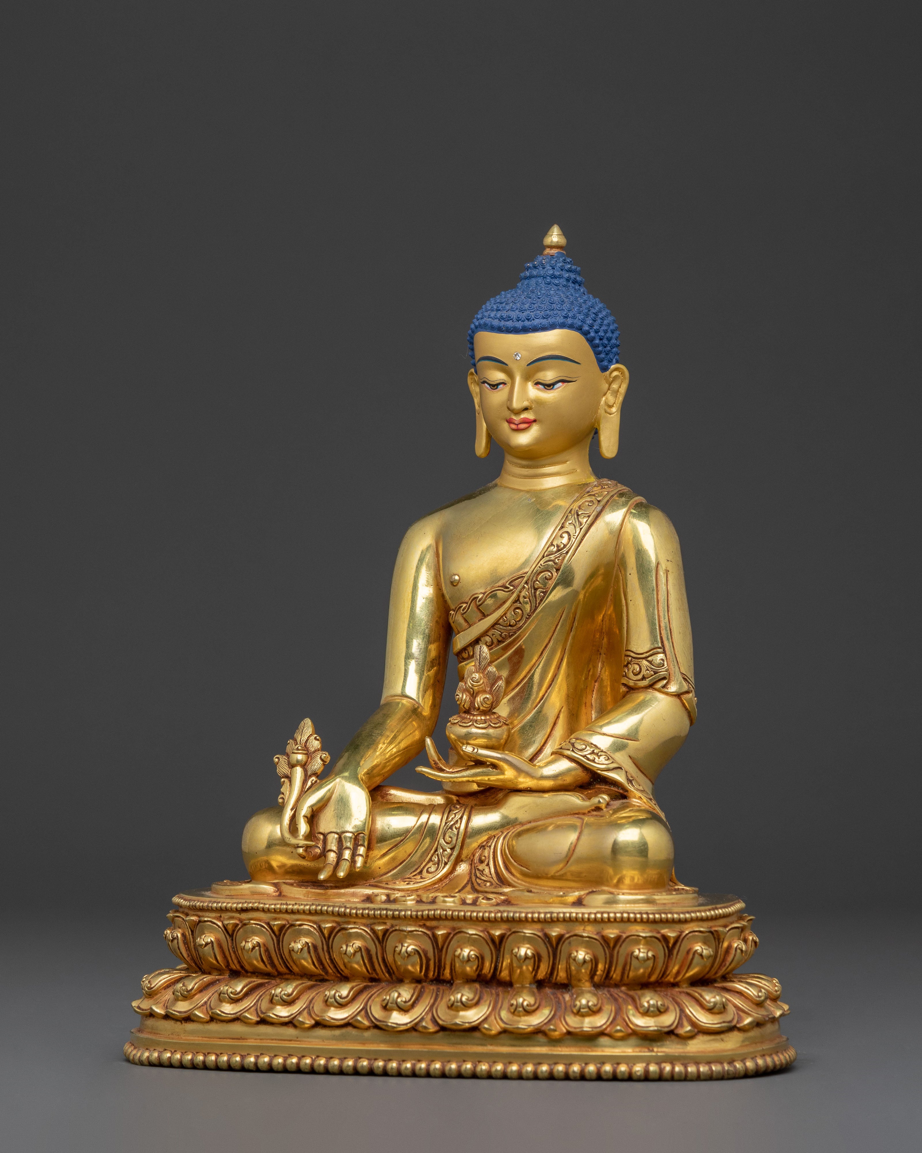 Medicine Buddha Meditation Figurine | Buddhist Spiritual Decor