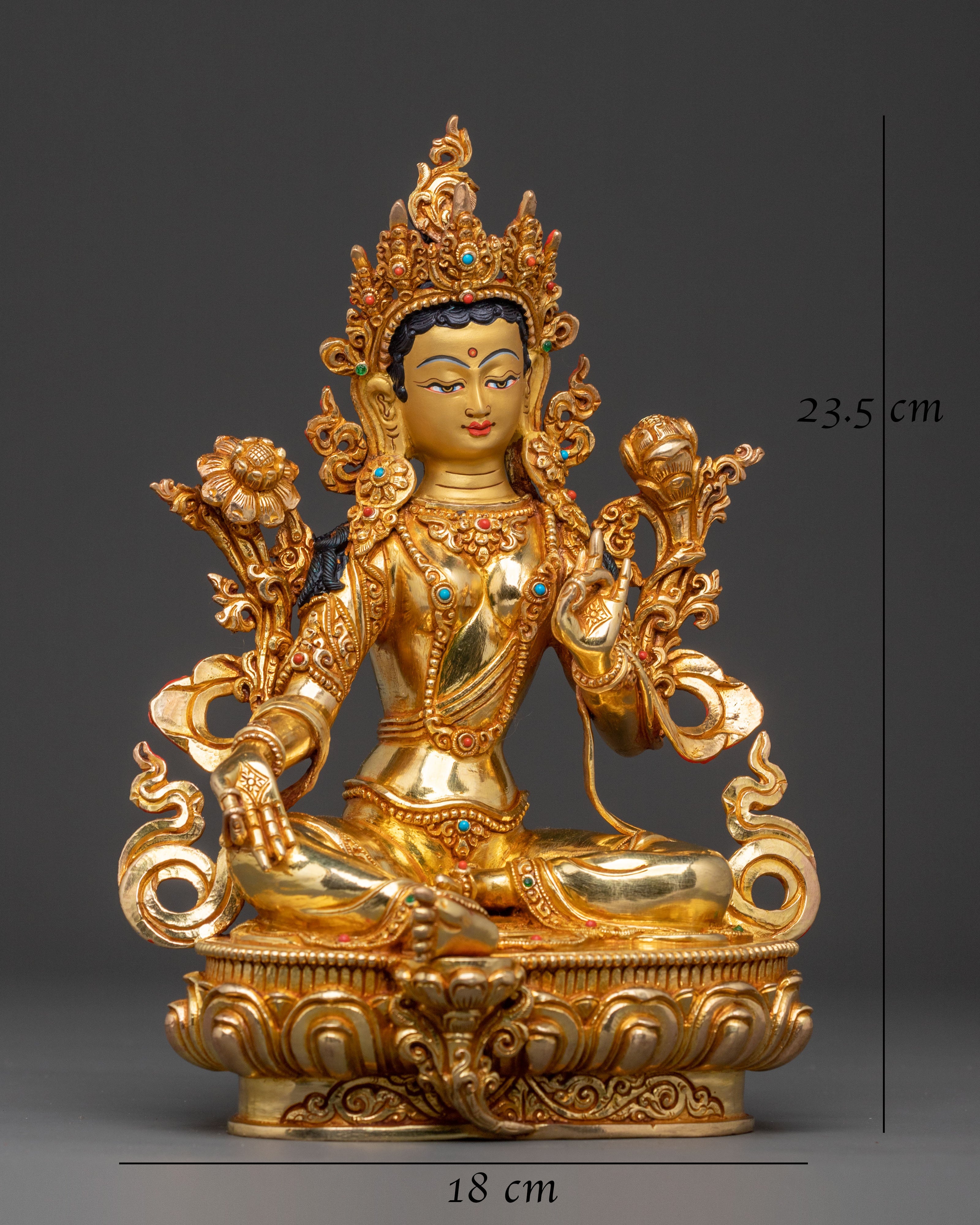 Green Tara Peaceful Statue | Mother Figurine