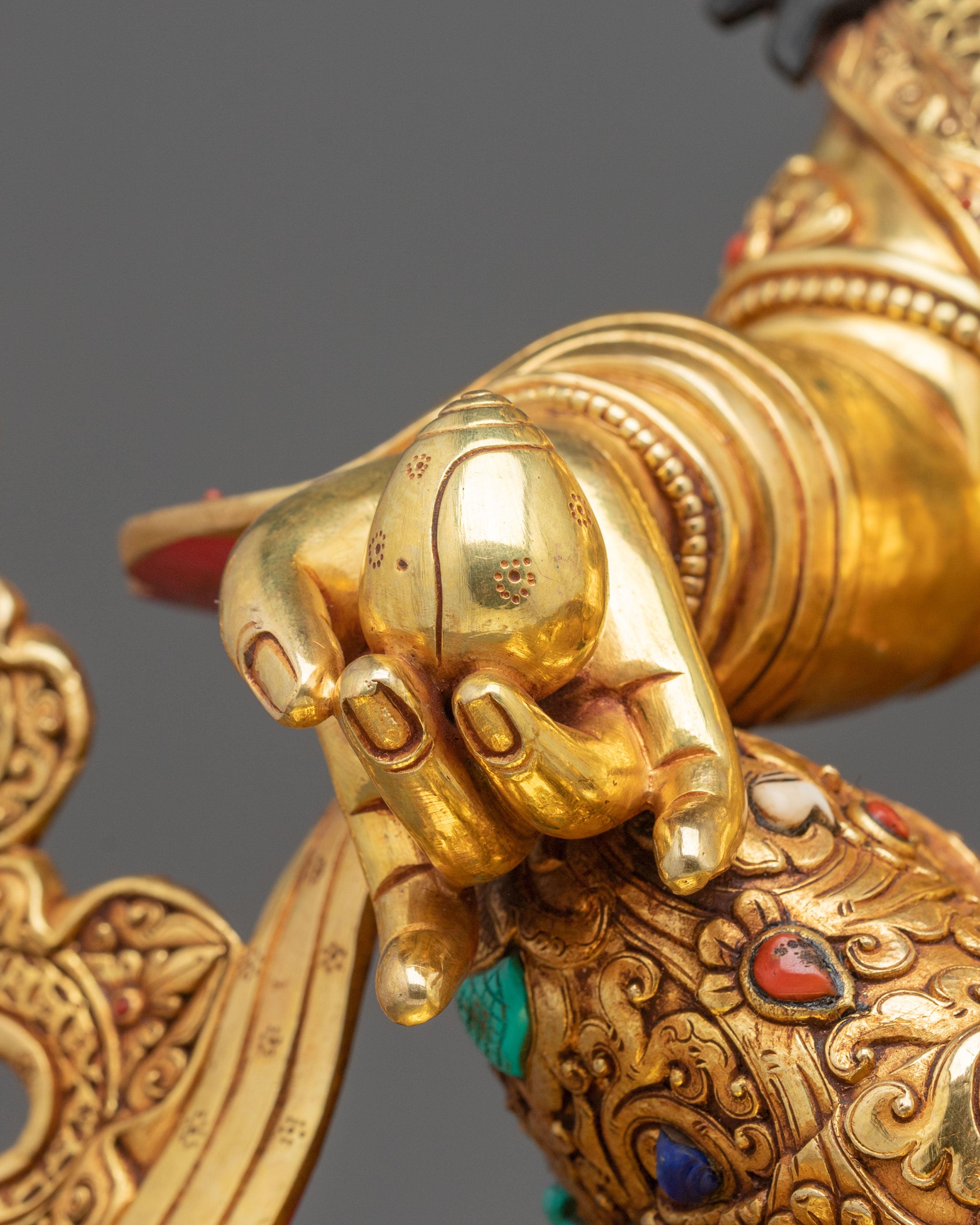 Dzambhala 24K Gold-Coated Statue | Nepalese Craftsmanship