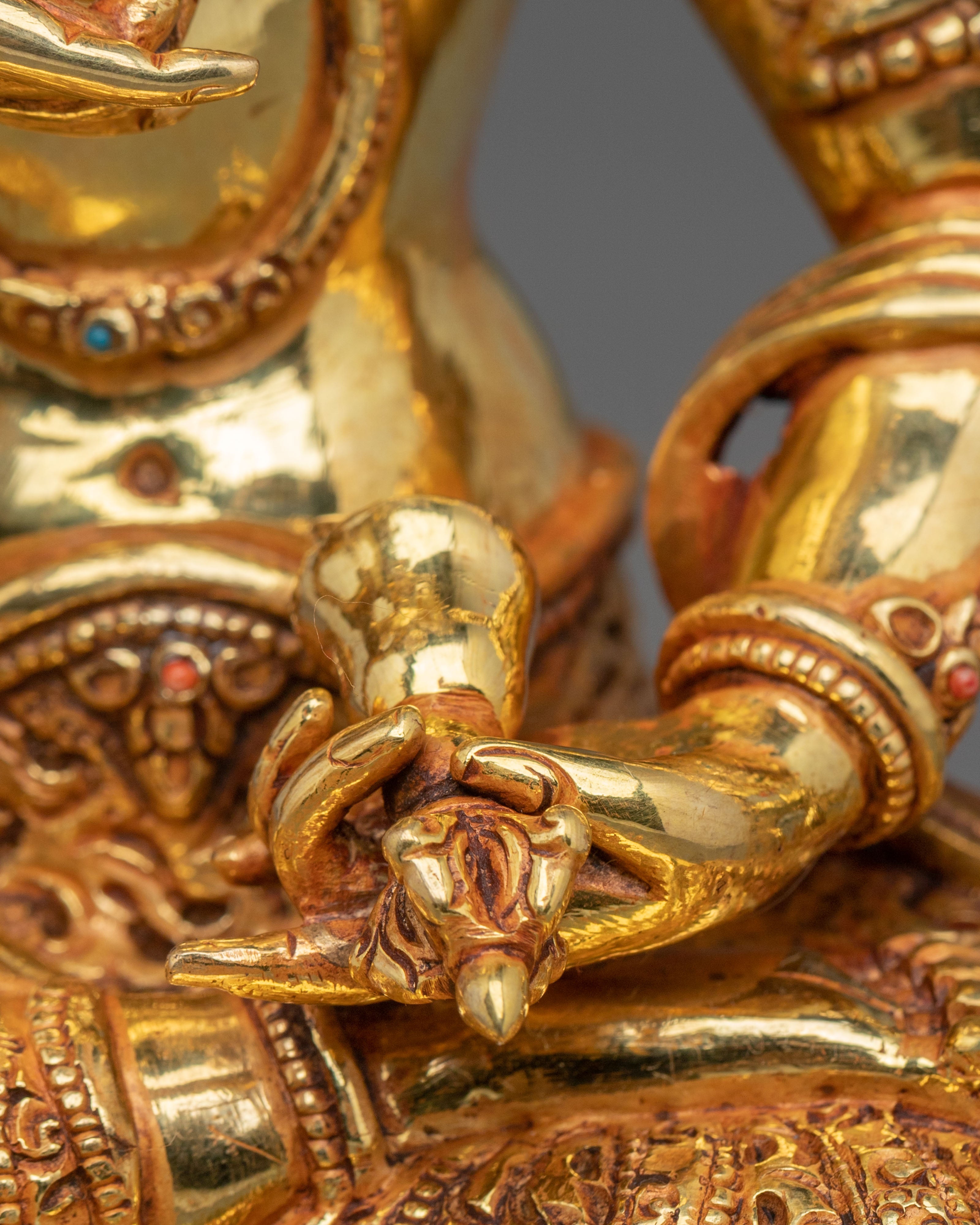 Vajrasattva Sacred Sculpture | Exquisite 24K Gold Gilded