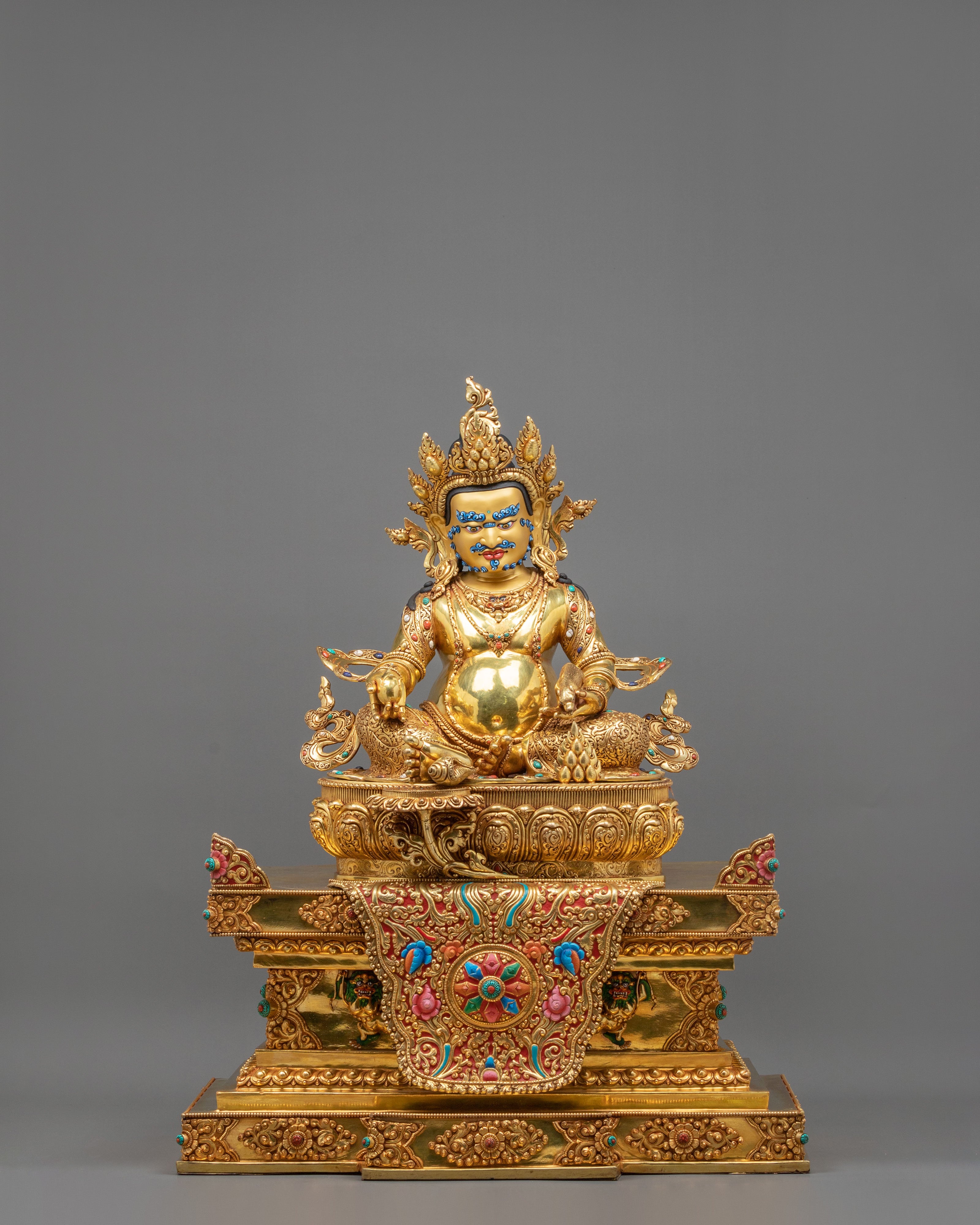 Dzambhala Figurine on Throne | (121.5cm Tall) Wealth God Figurine