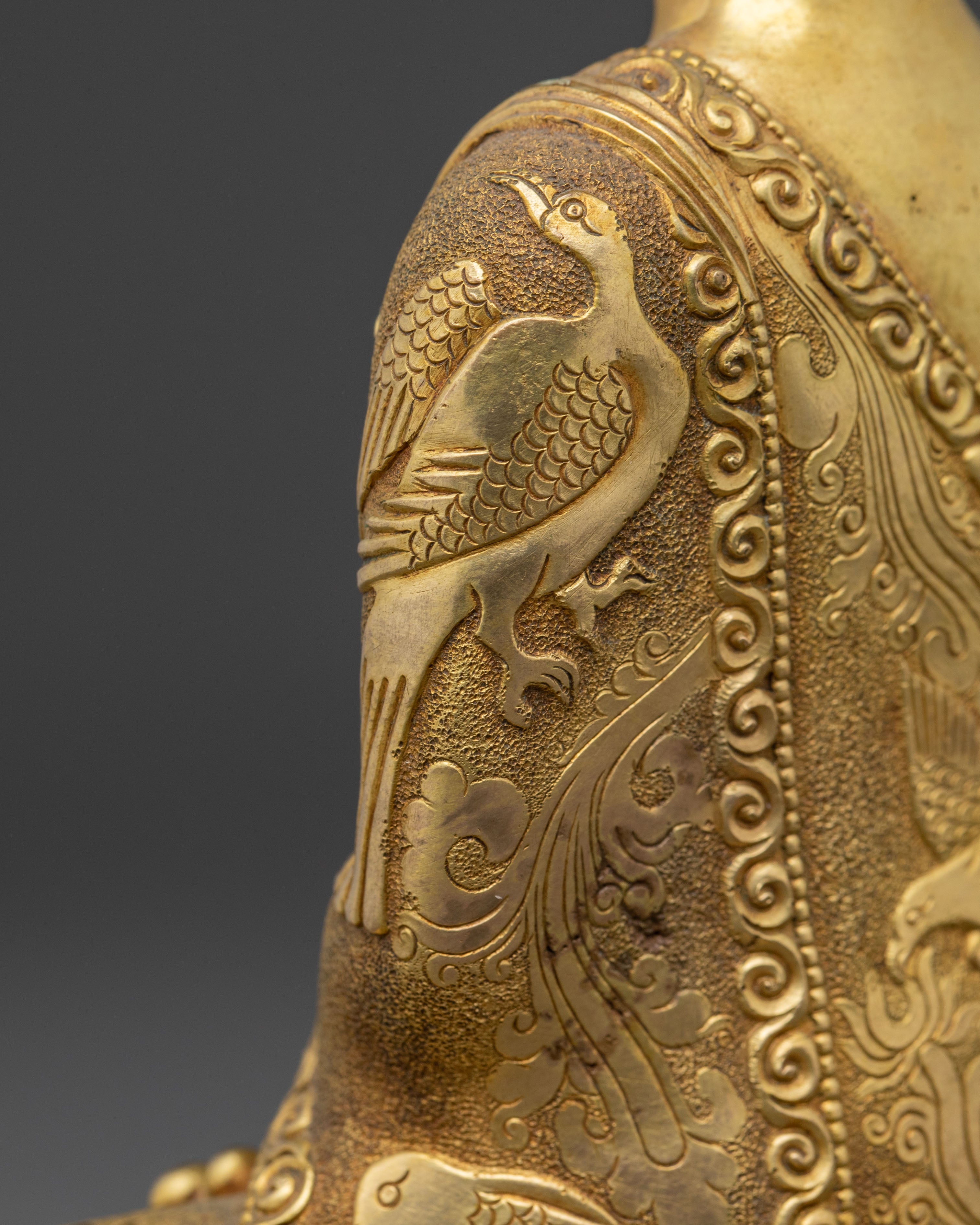 Medicine Buddha Carved Statue – 24K Gold Gilded