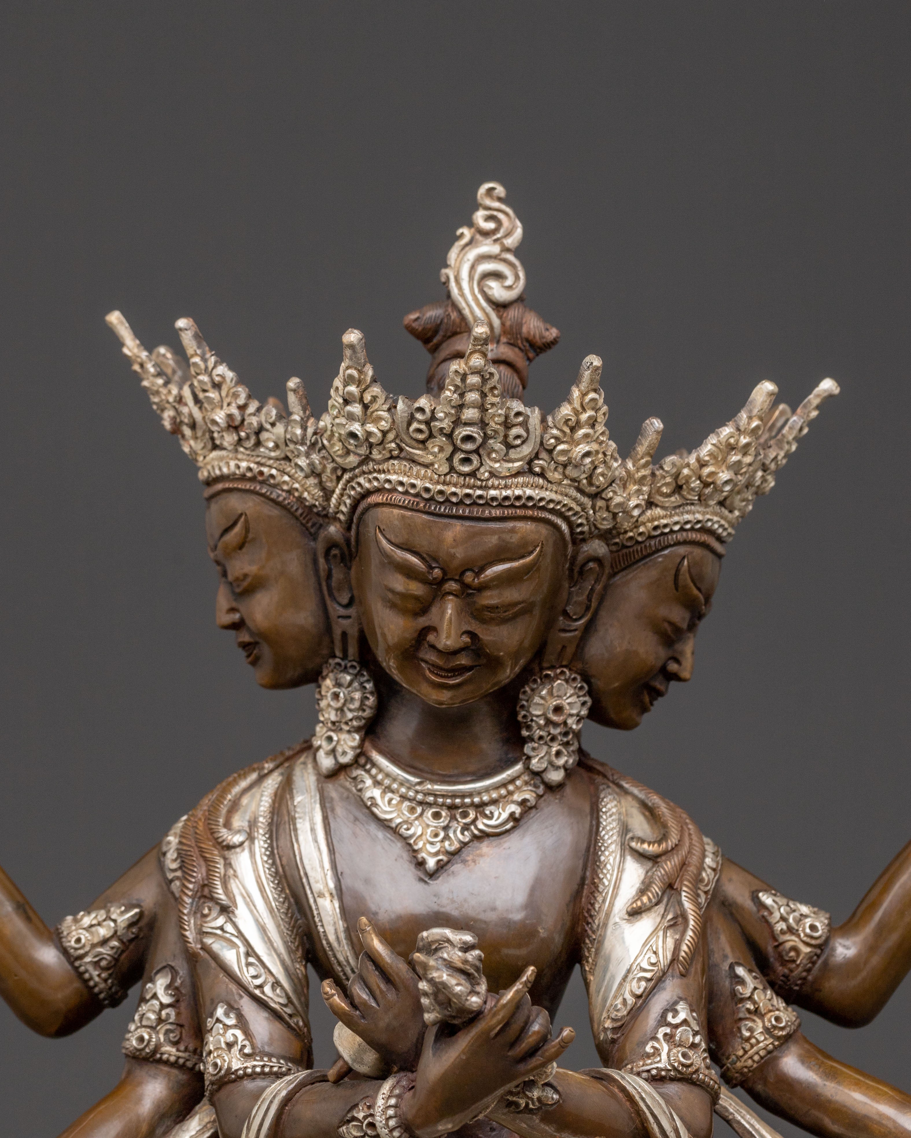 Guhyasamaja Sacred Statue – Oxidized Copper Masterpiece
