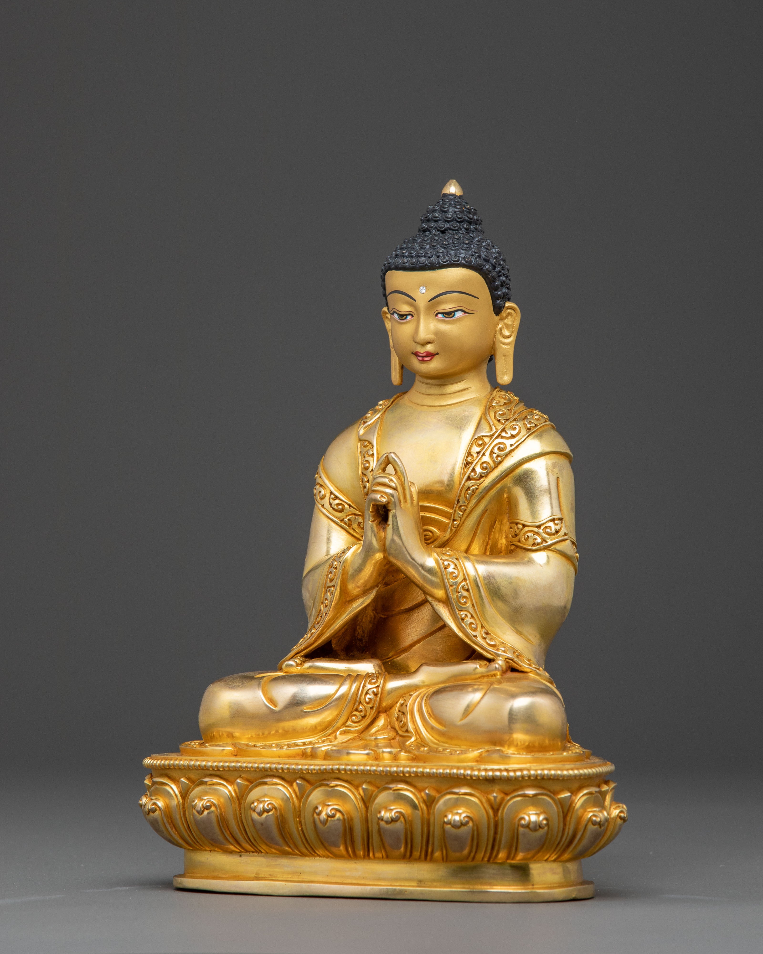 Vairocana Uttarabodhi Mudra Statue  – 24K Gold Gilded