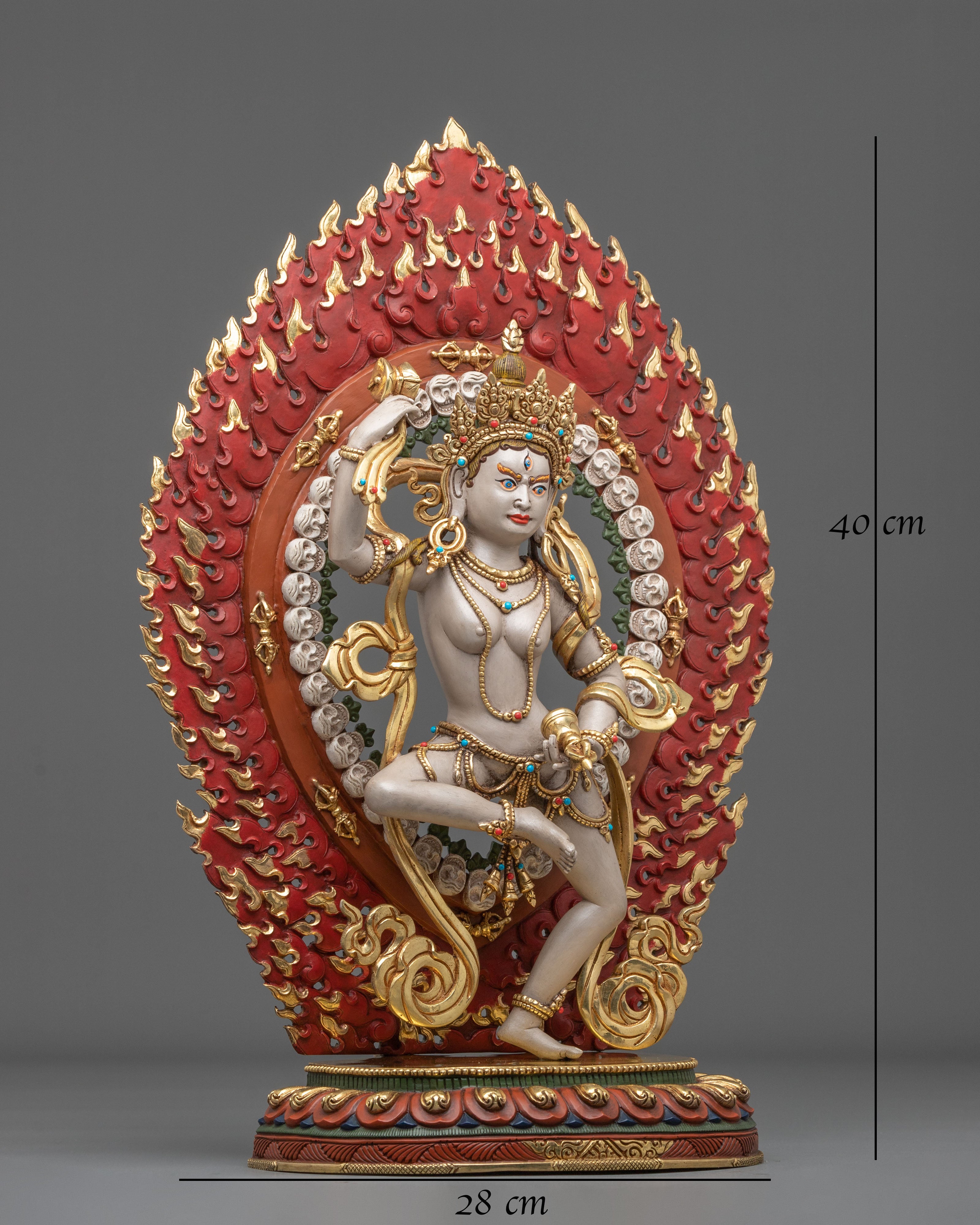 Copper Machig Labdron Statue with Gold and Acrylic Painting | Tantric Wisdom