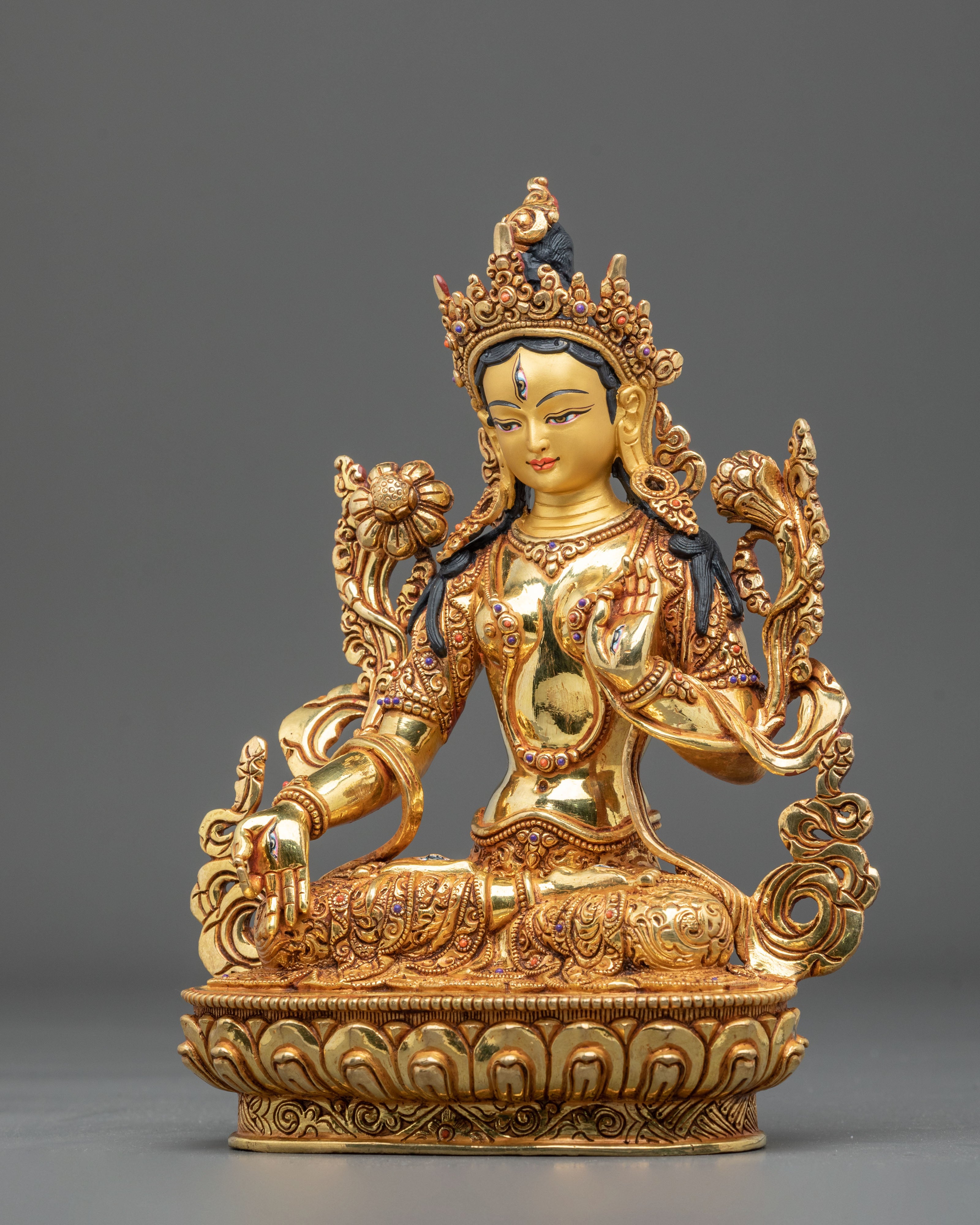 Sita Tara "White Tara" Golden Statue | Made in Nepal