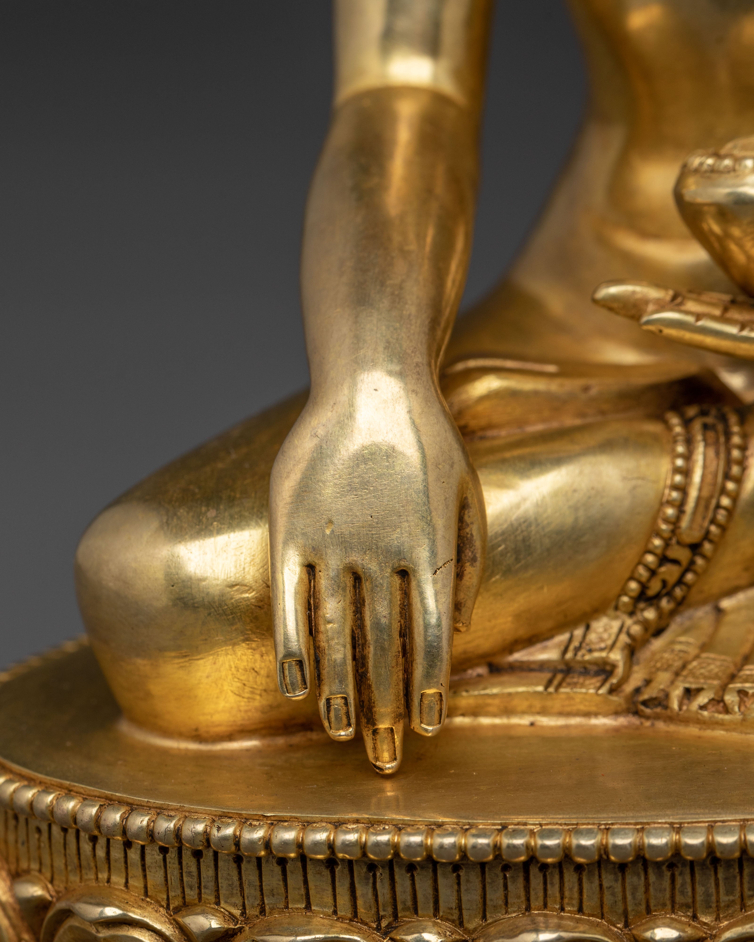 Shakyamuni Buddha Traditional Handcrafted Statue – 24K Gilded