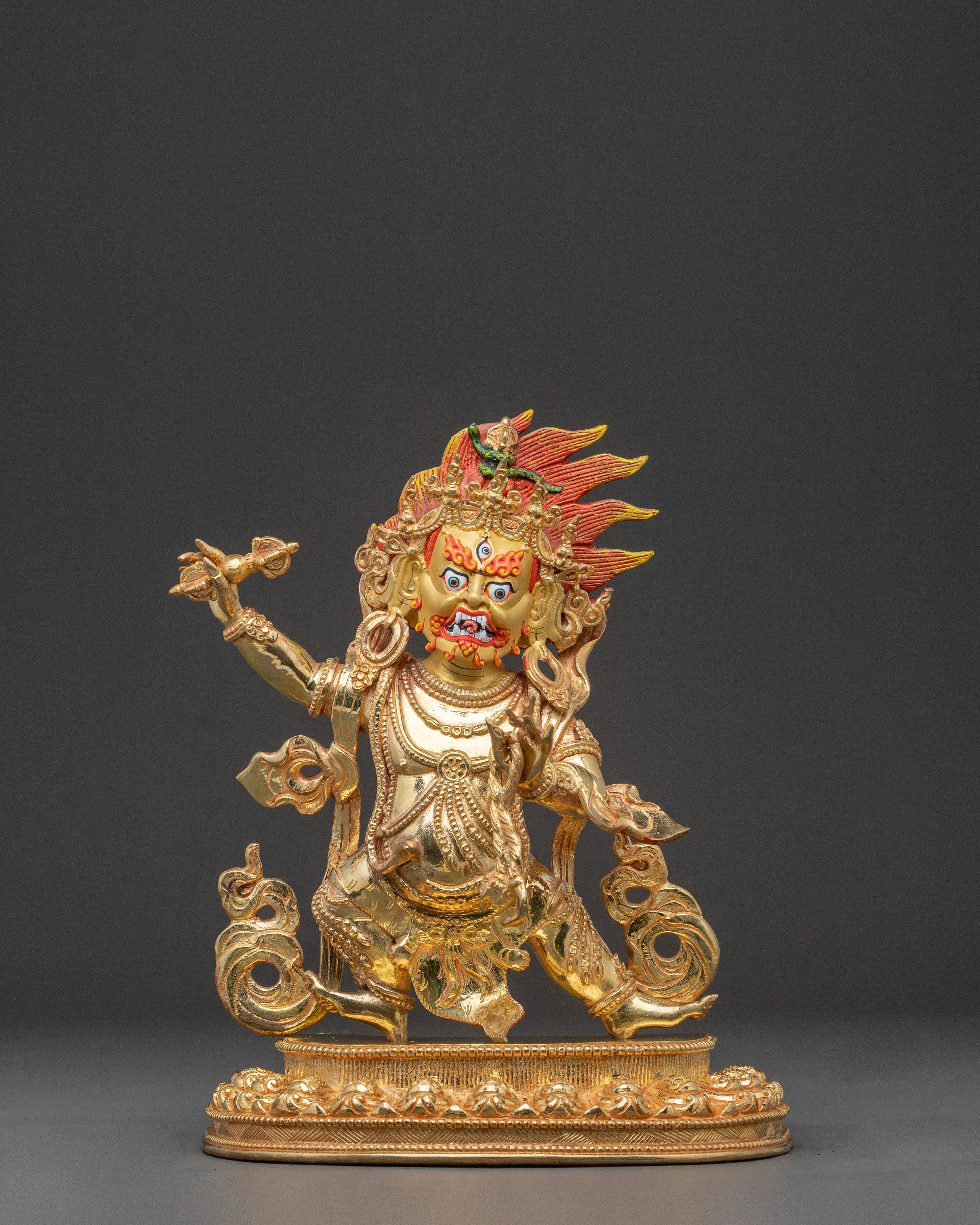 Vajrapani Bodhisattva Strength Statue - Gilded Copper Art