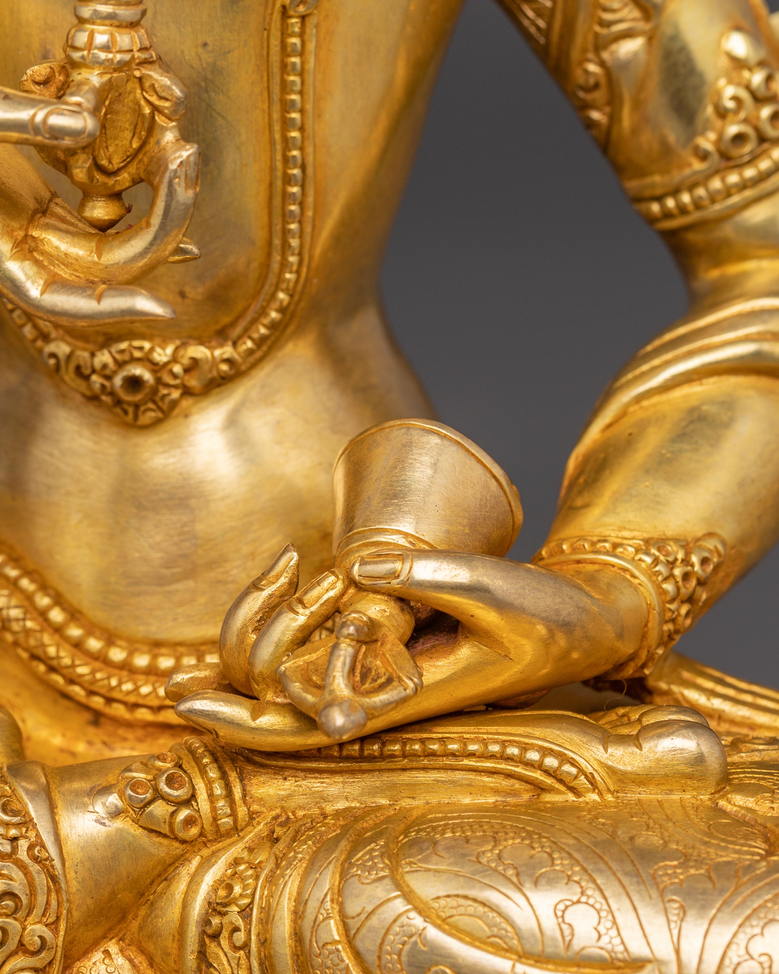 Sacred Golden Vajrasattva Handmade Statue | Tantric Purification Deity