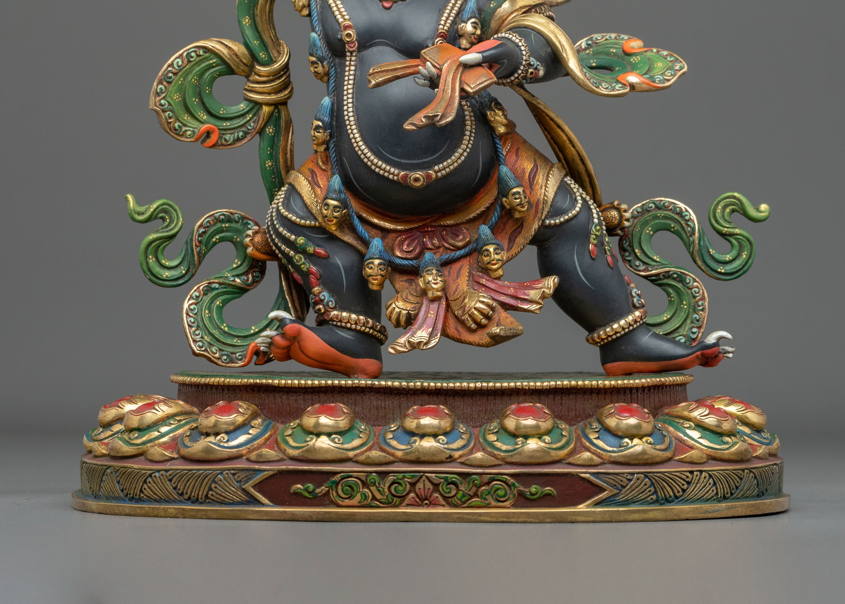 Black Manjushri Copper Statue | Wisdom Deity Buddhist Sculpture