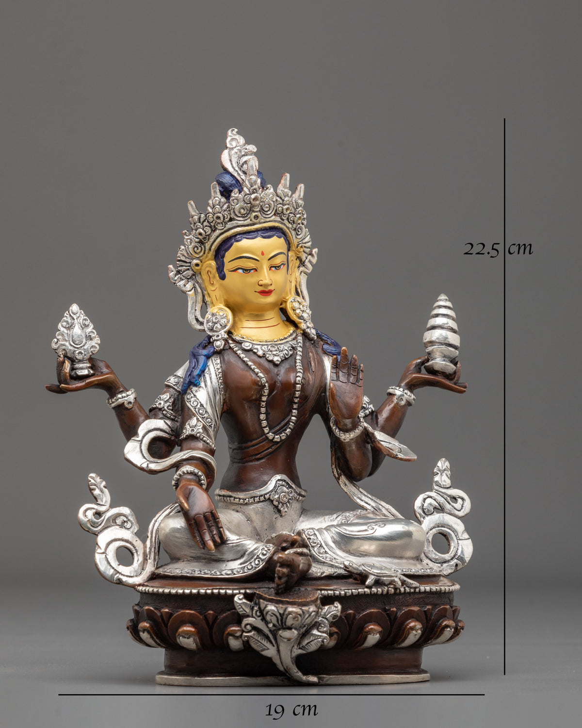 Devi Laxmi Sculpture | Oxidized Copper Goddess Figurine