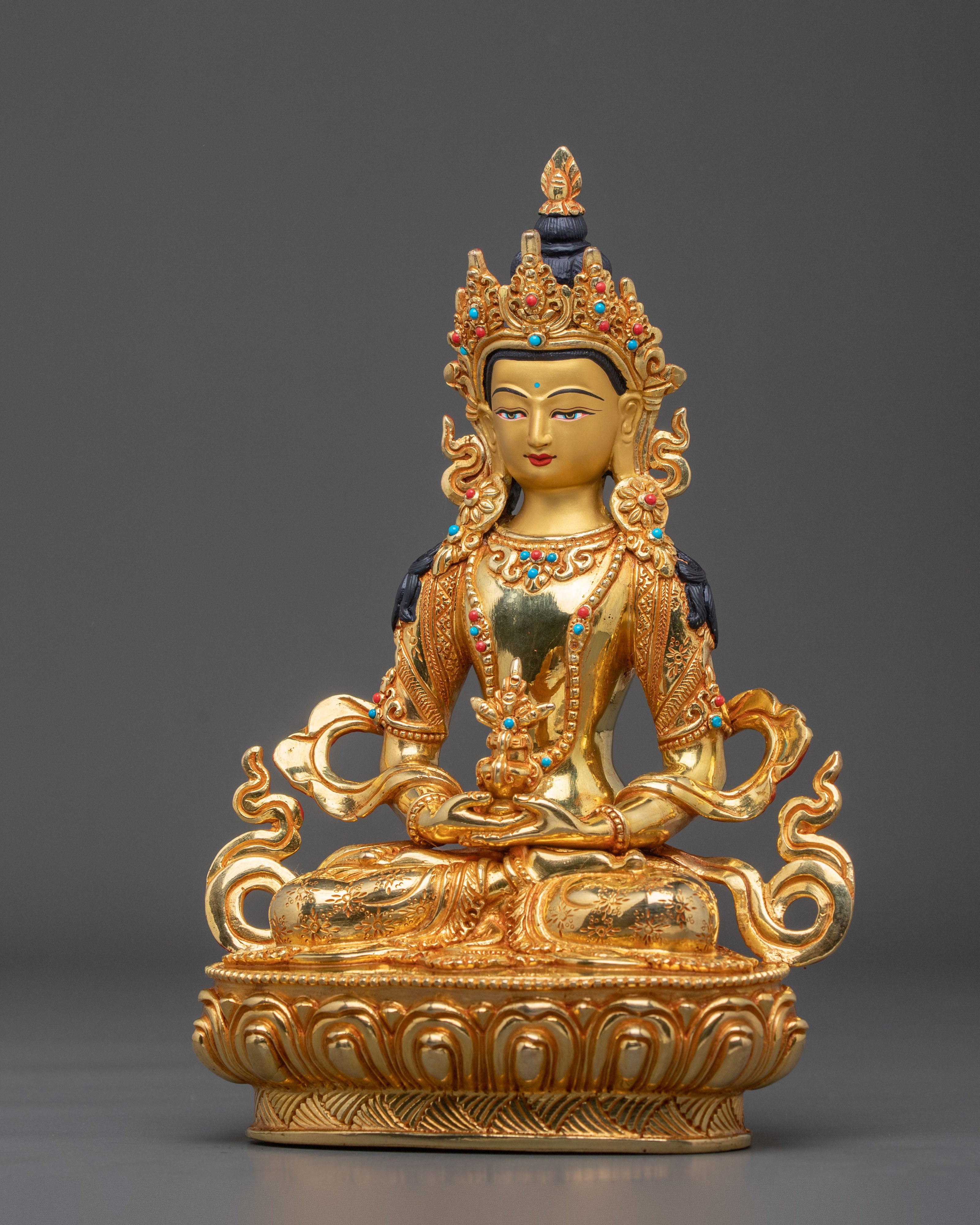 Divine Protection: Amitayus Buddha of Long Life Handmade Statue