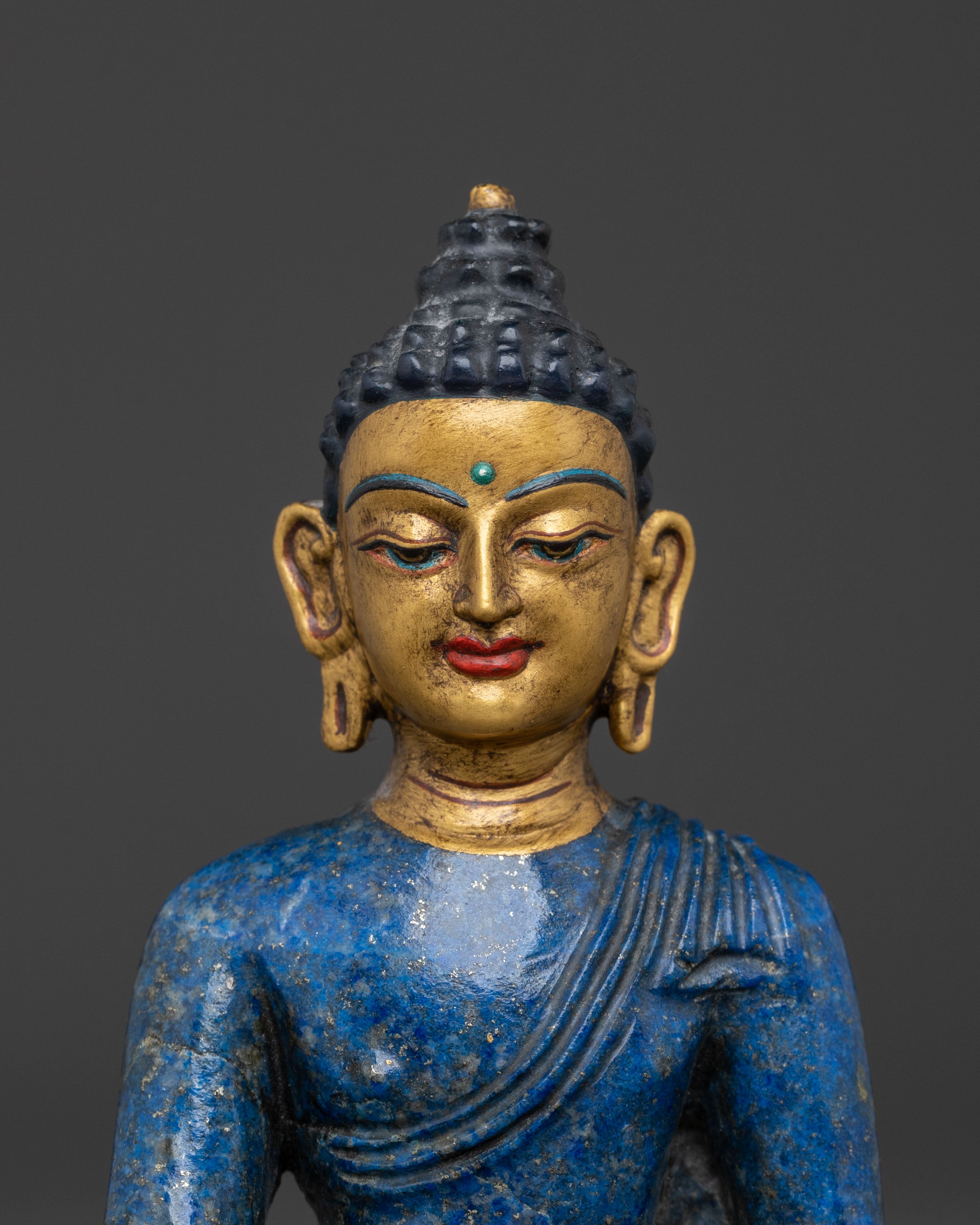 Buddha Shakyamuni Sacred Copper Statue : 24K Gold Gilded Art