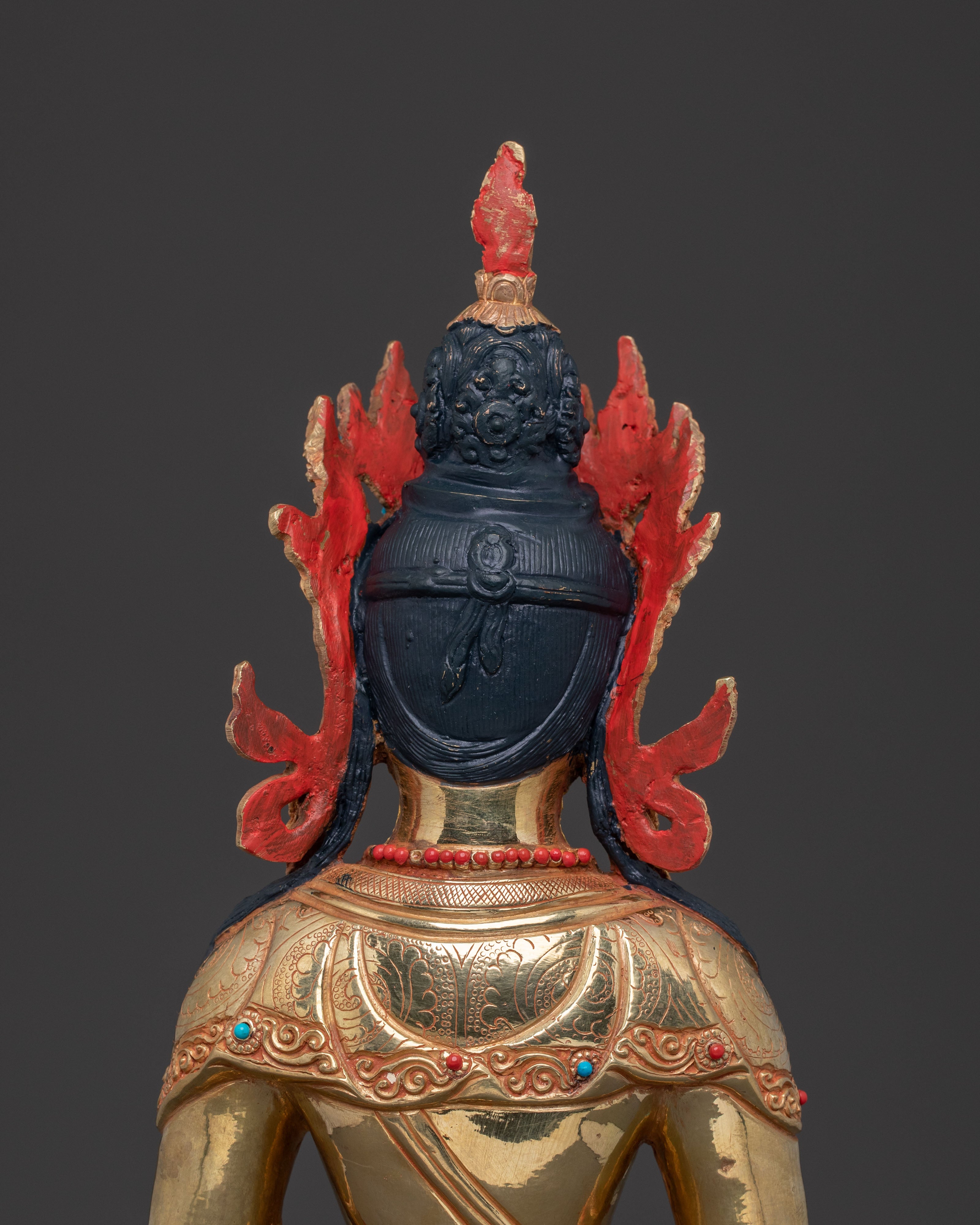 Amitayus Statue for Blessing | 24k Gold Gilded Icon