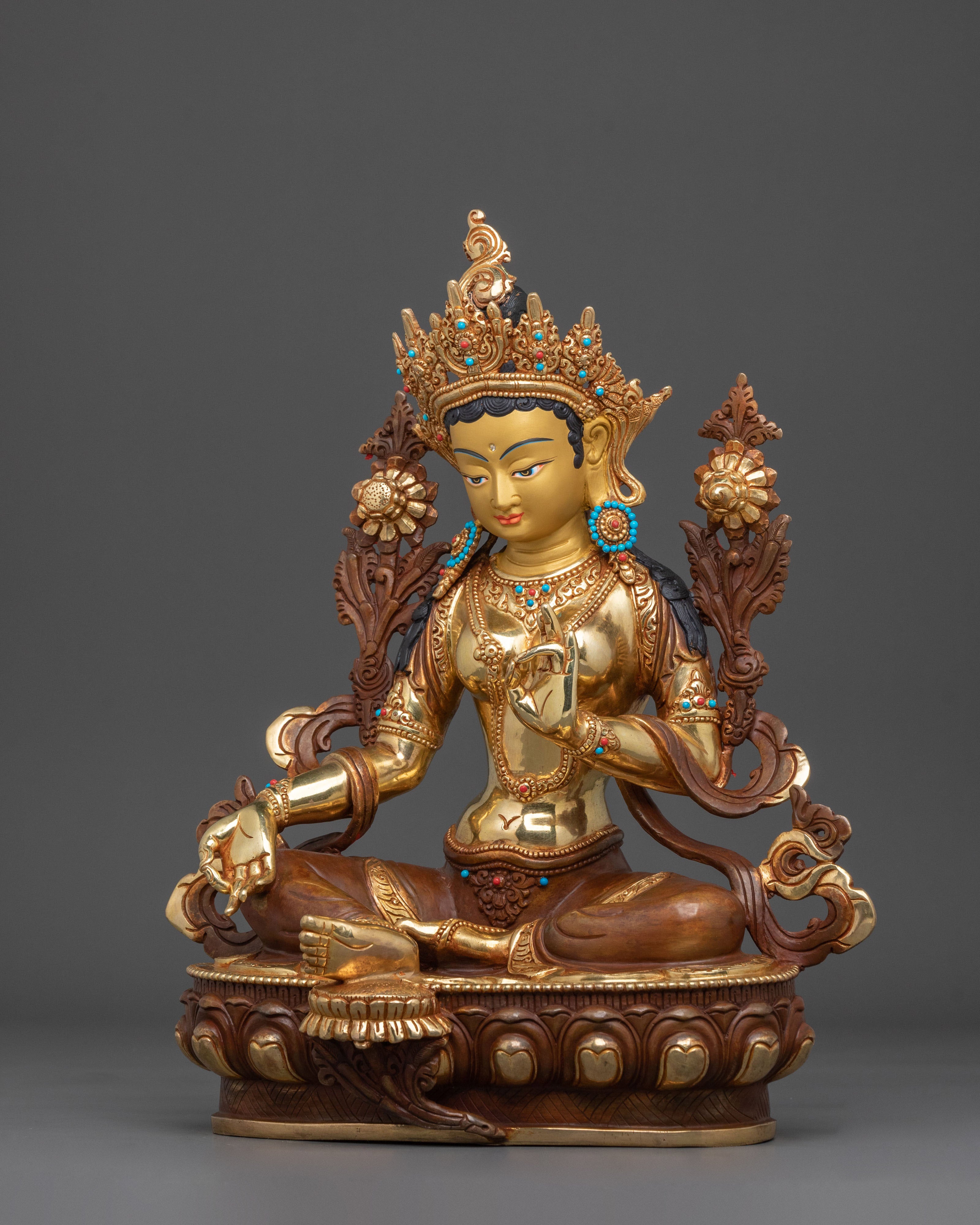 32cm Green Tara Statue | Protector Goddess