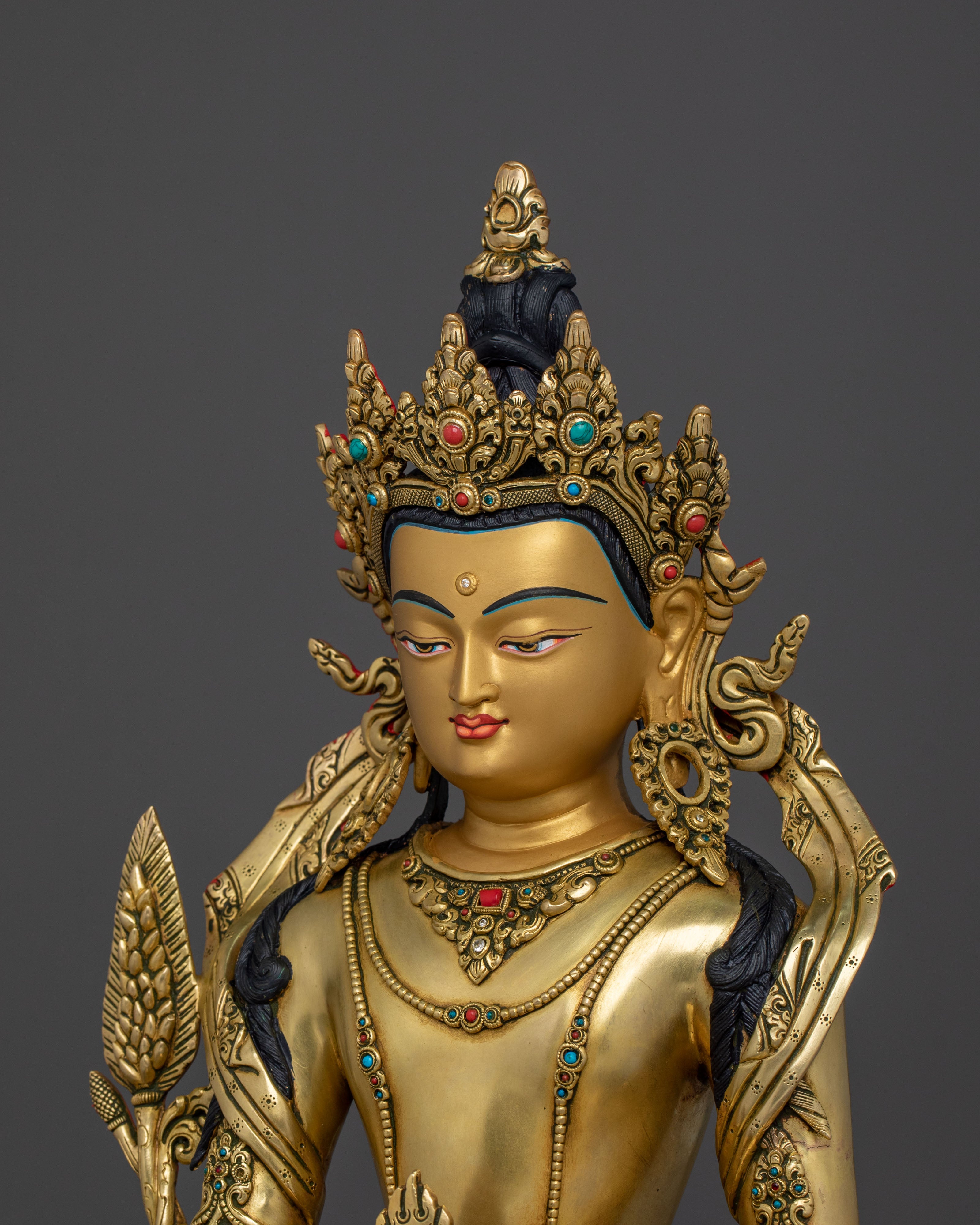 Handmade Kshitigarbha Sculpture | Himalayan Altar Decor
