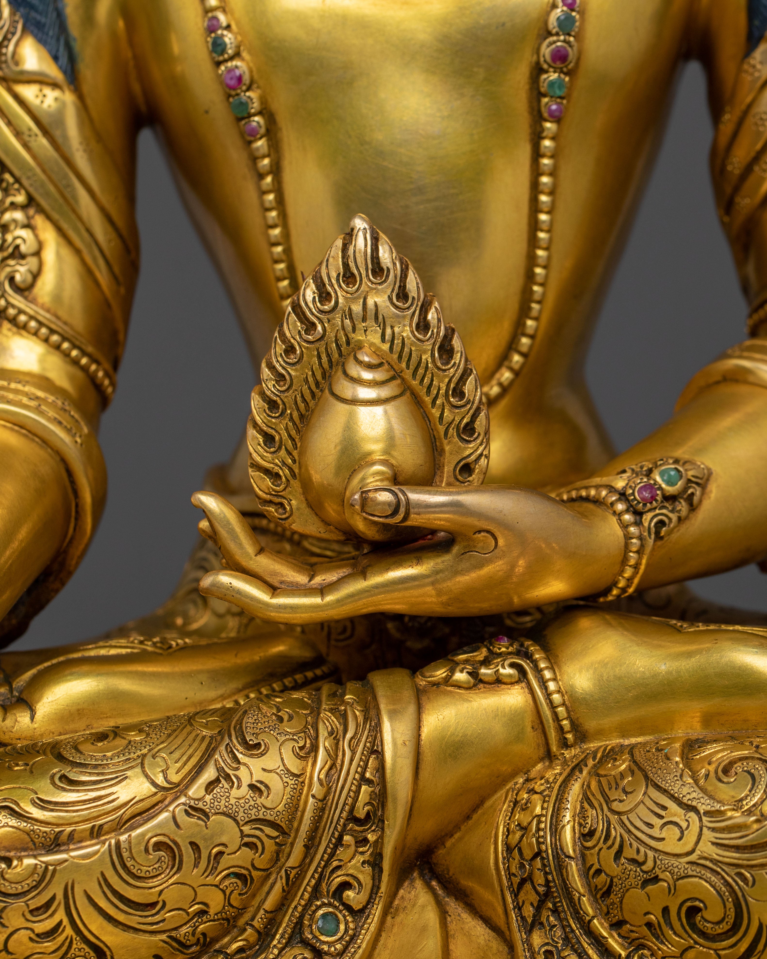 Handmade Kshitigarbha Sacred Sculpture | Bodhisattva of Great Vows