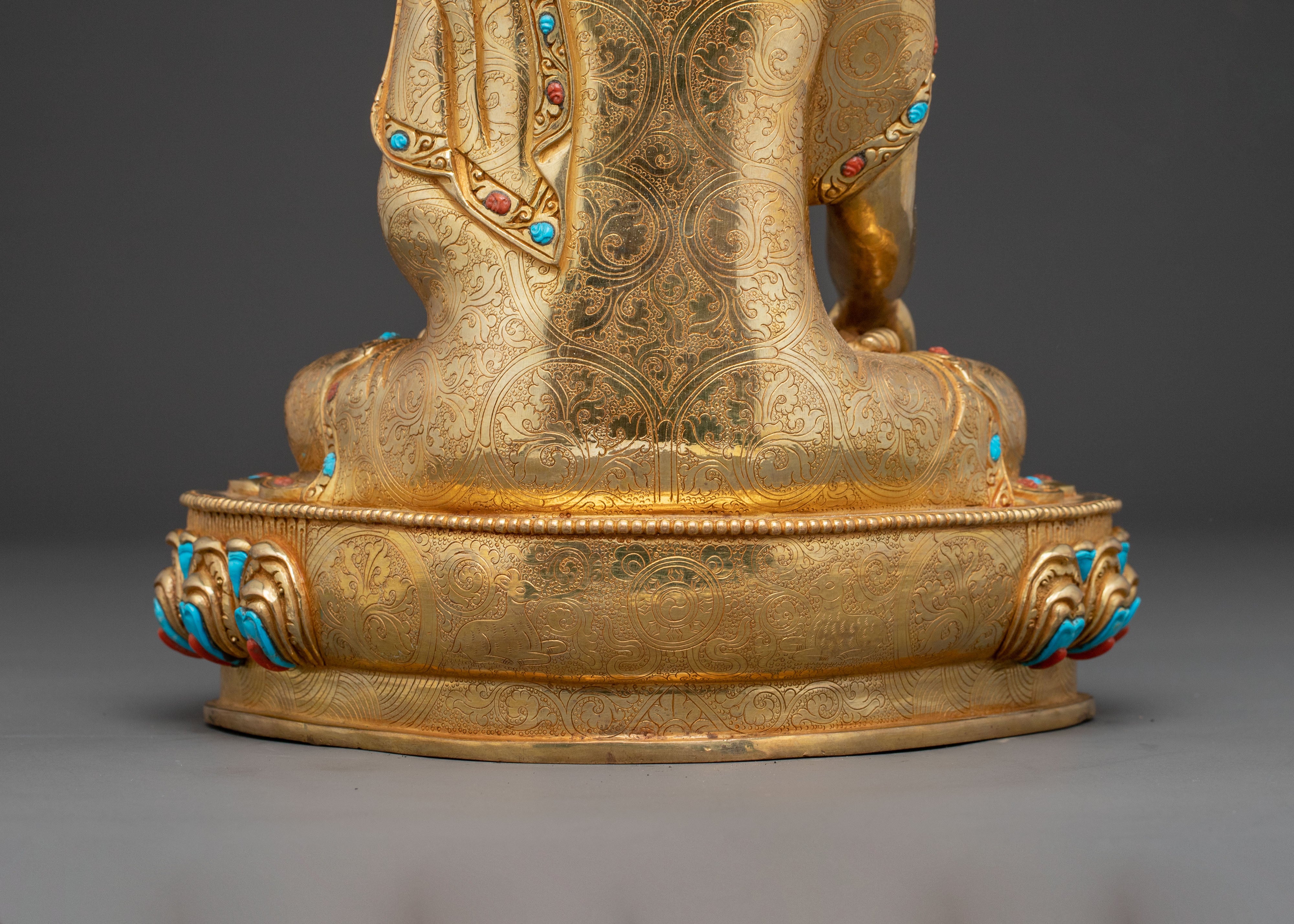 Dharma Guru Shakyamuni Golden Sacred Statue