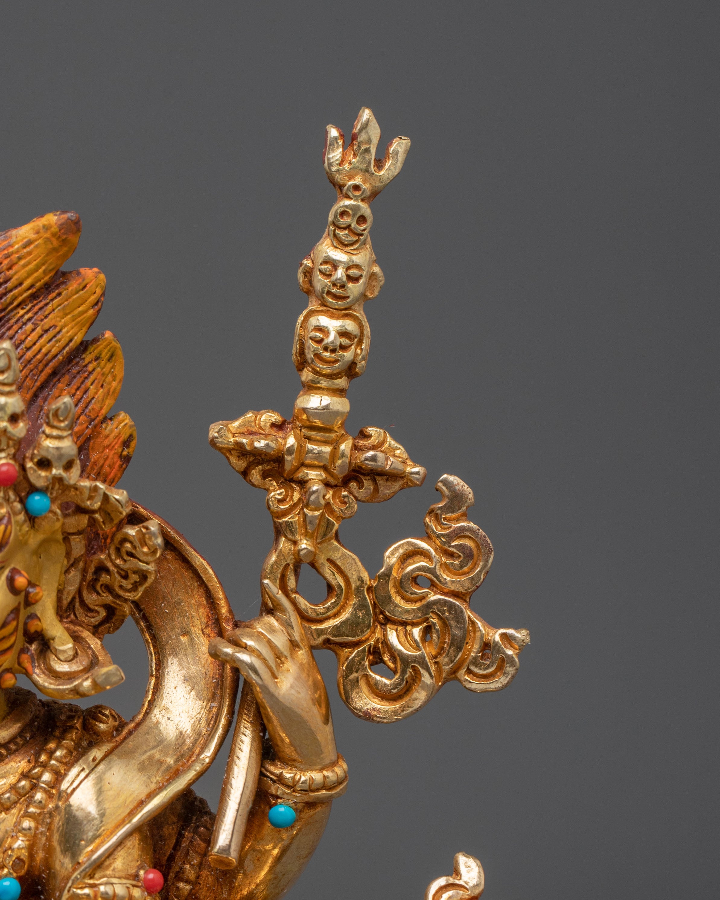 Four-Armed Mahakala Statue: Wrathful Protector of Dharma