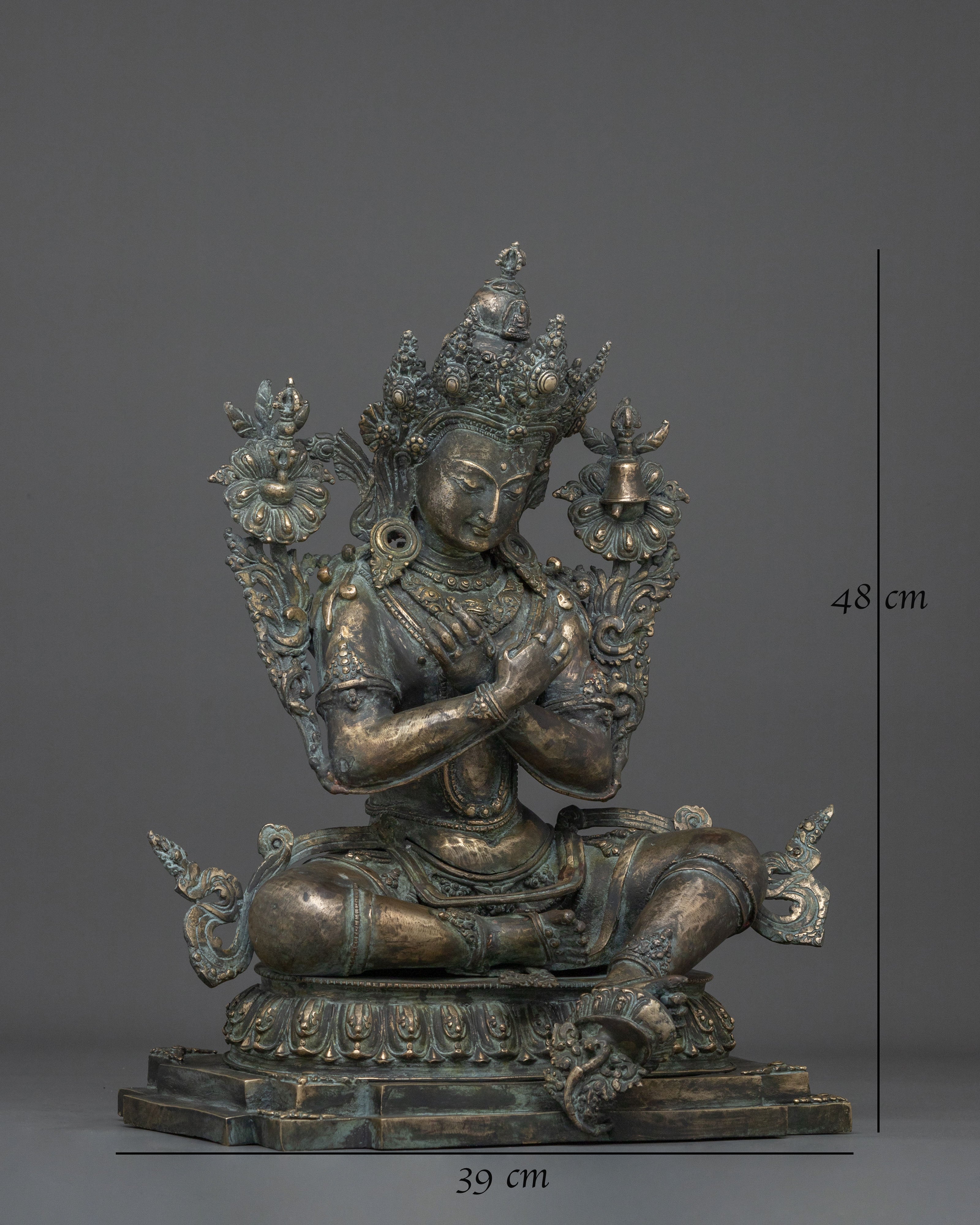 Vajradhara Copper Sculpture | Bronze Figurine of Wisdom