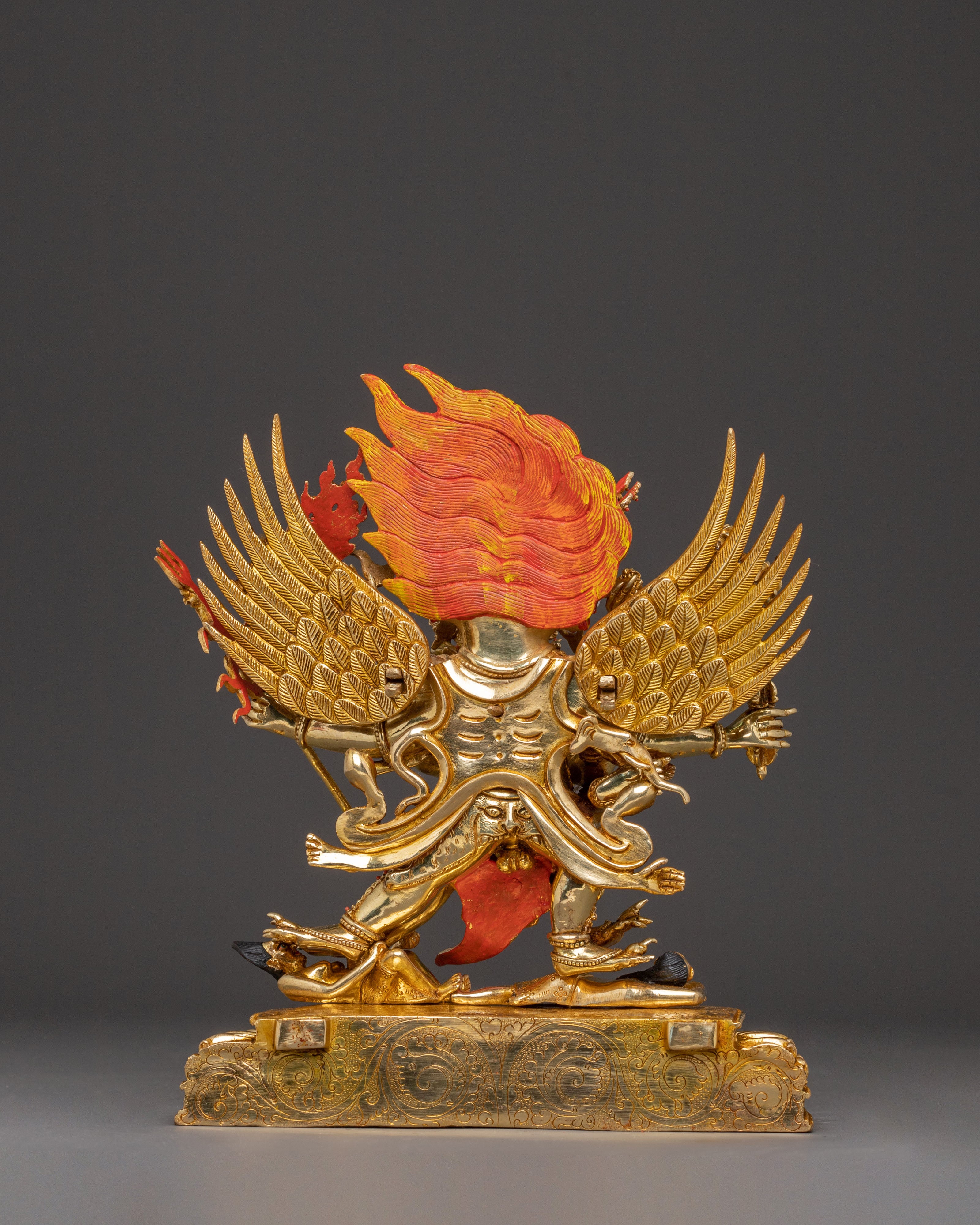 Golden Vajrakilaya Handcrafted Statue | Wrathful Deity Artwork