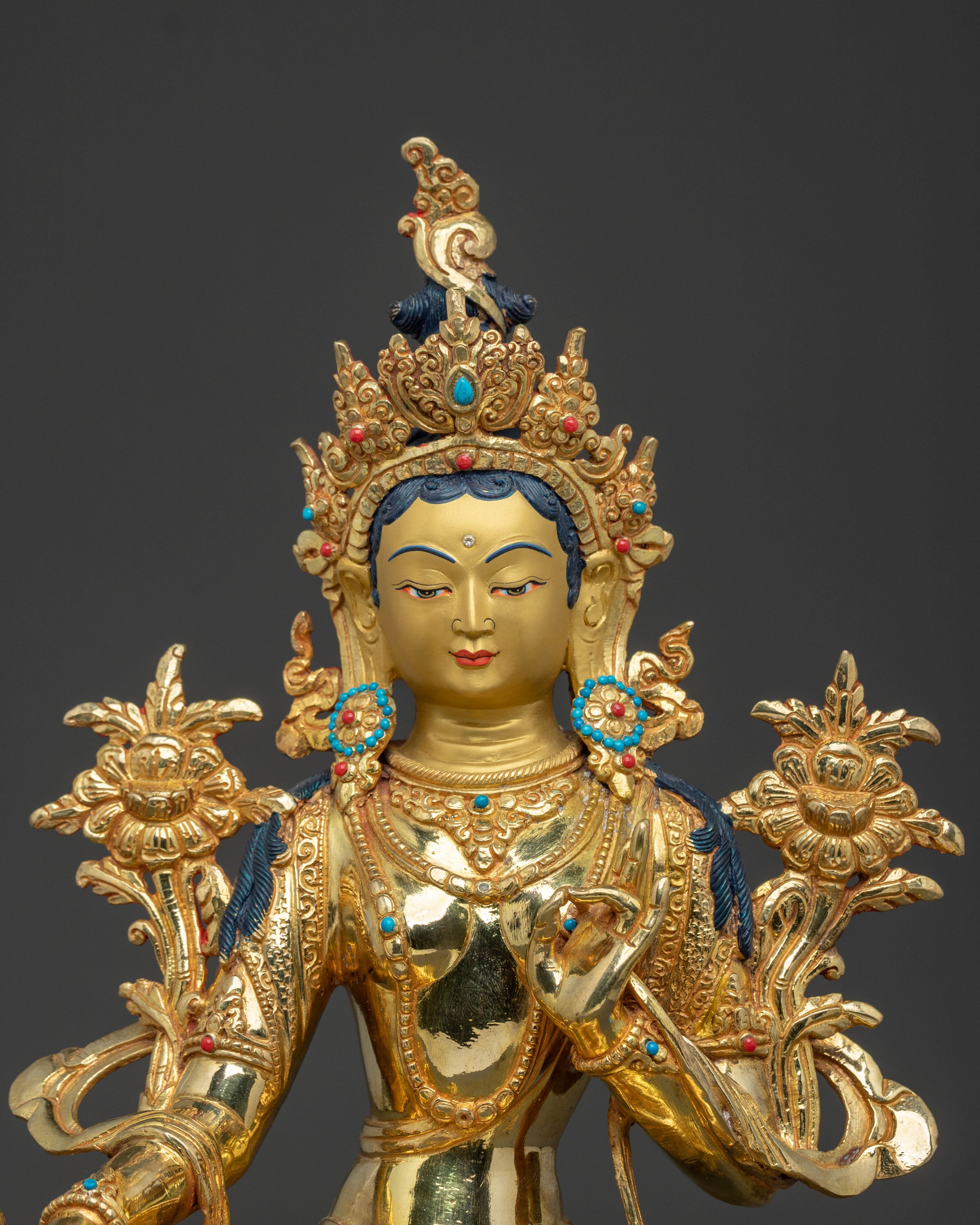 Green Tara Sacred Statue of Swift Protection | Divine Compassion Deity