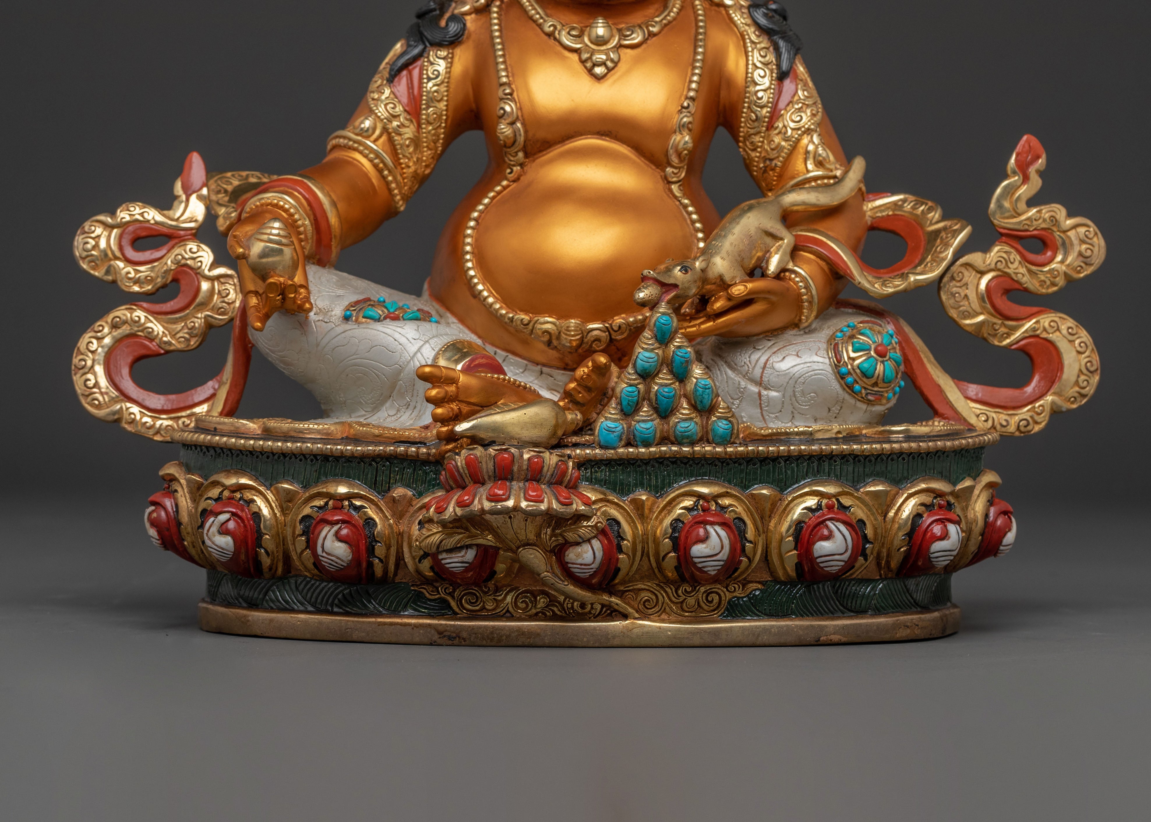 Dzambhala Protector Statue – 24K Gilded Serenity