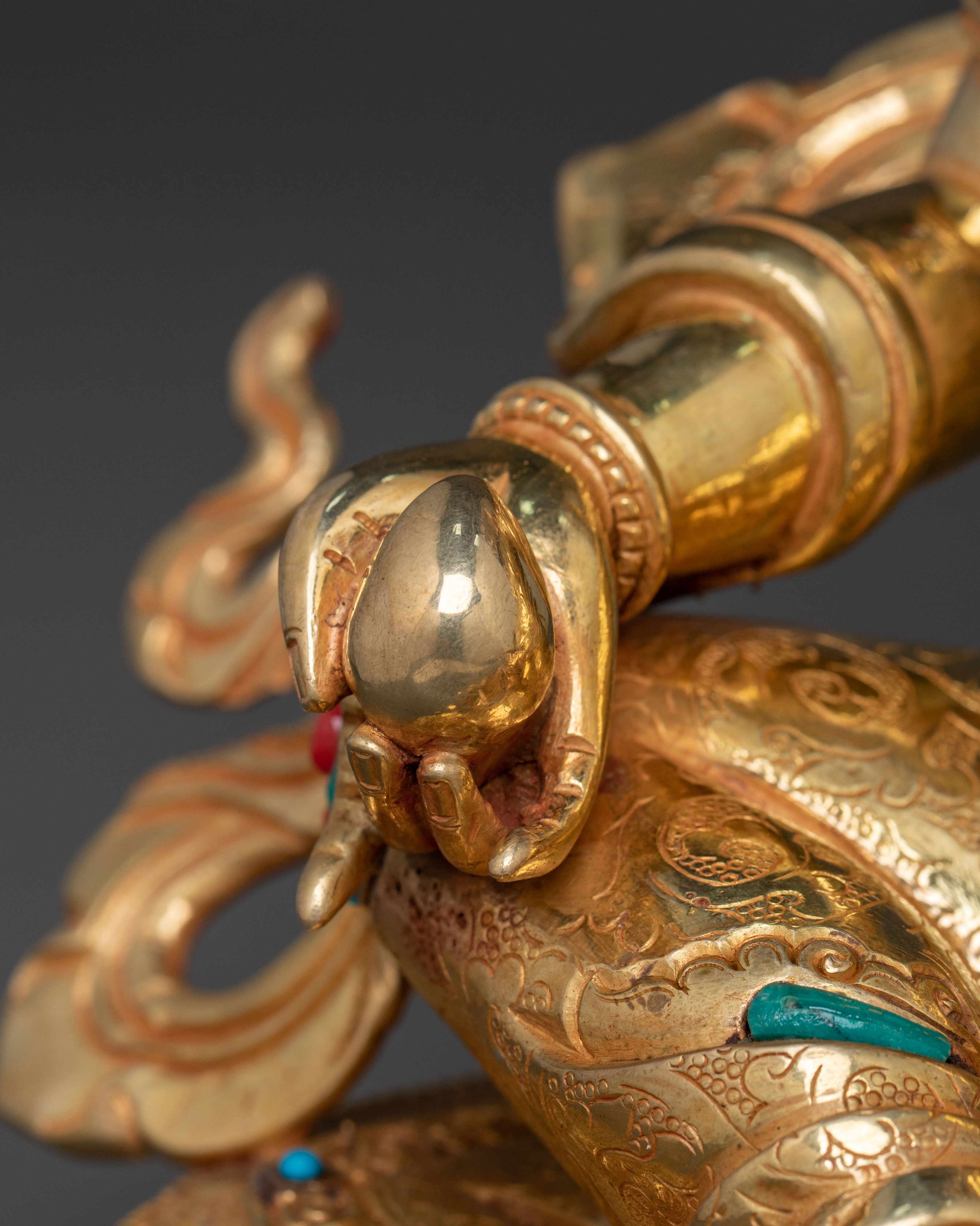 God Dzambhala 24k Gold Gilded Statue for Abundance