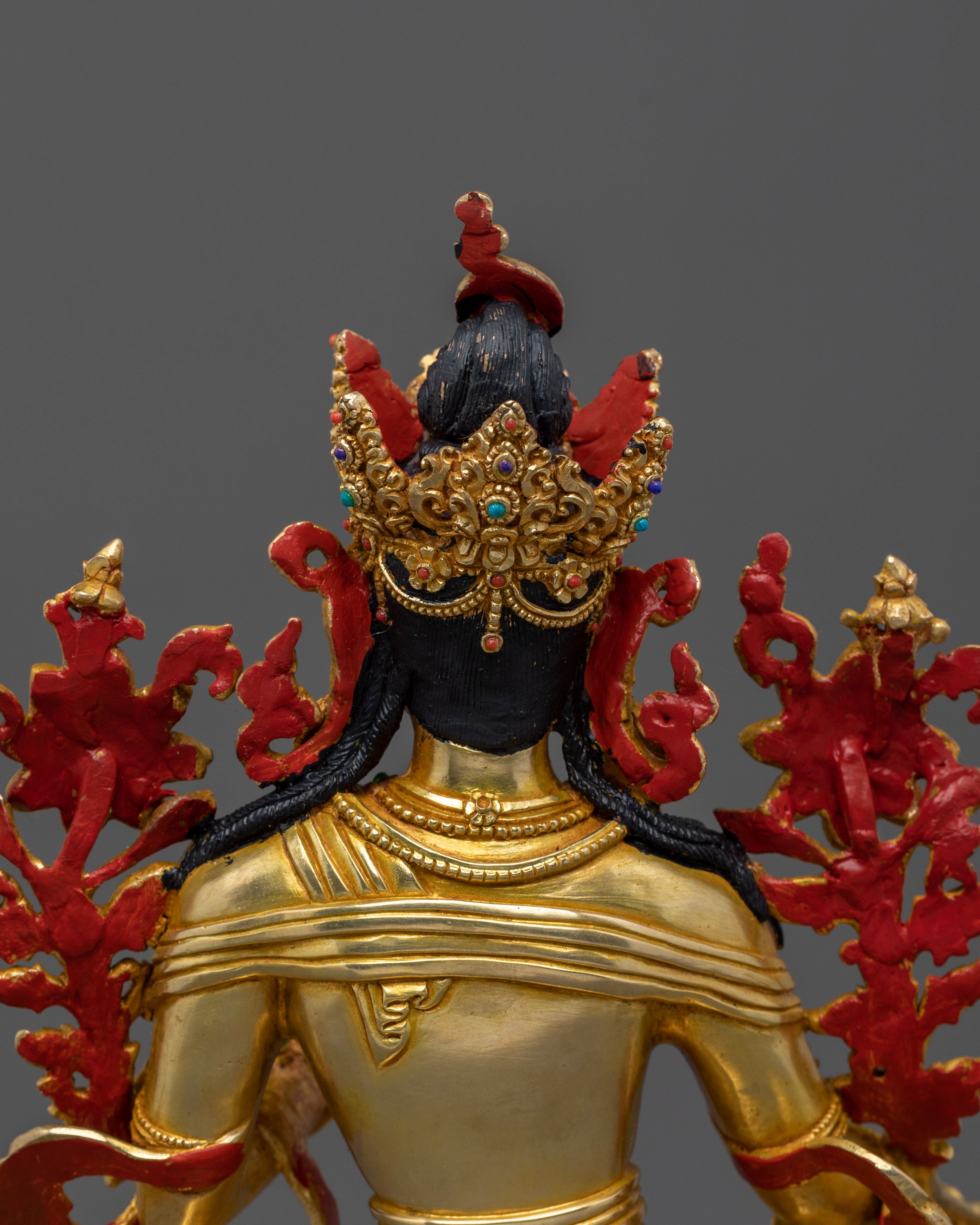 Green Tara Golden Statue | Tibetan Buddhist Icon