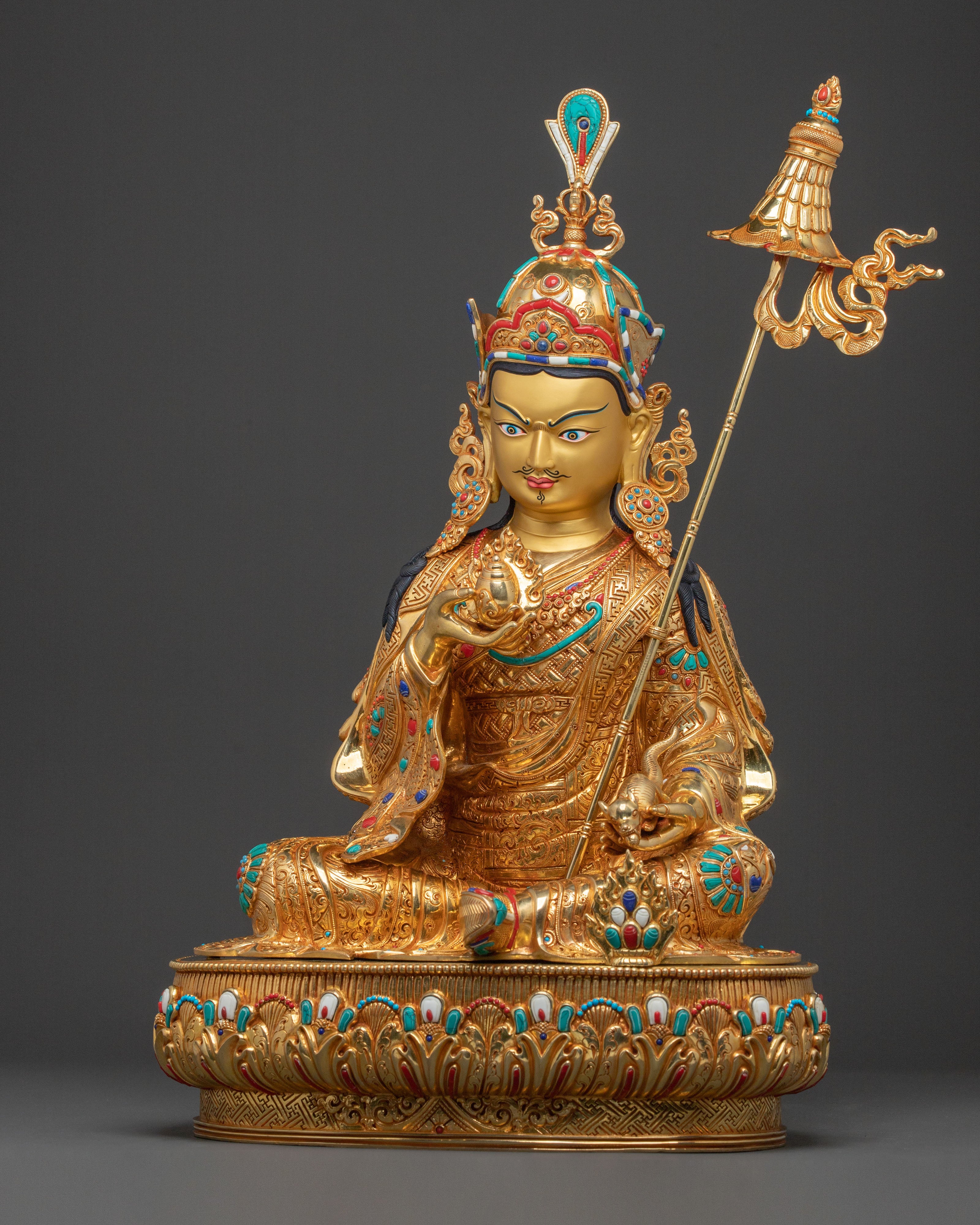 Guru Norla Statue | 24K Gold Gilded Buddhist Master