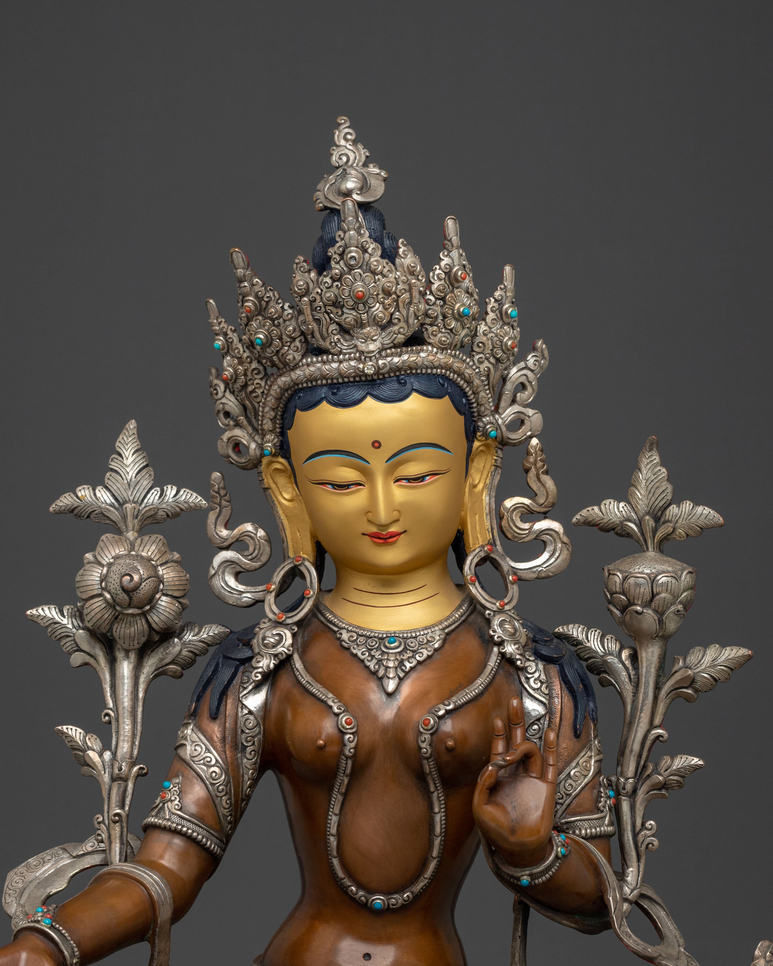 Sacred Himalayan Green Tara Statue | Goddess of Compassion