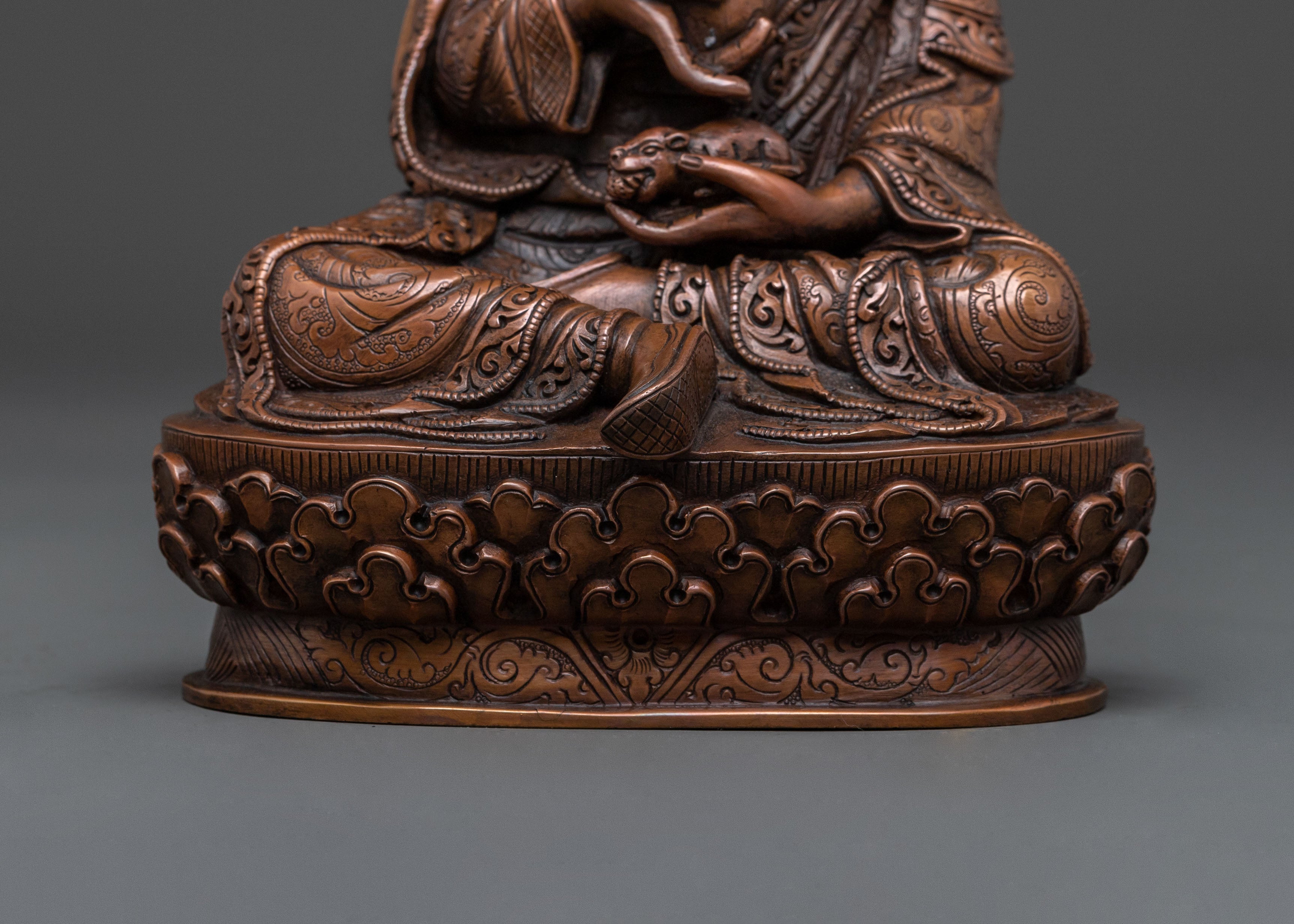 Guru Norlha Blessing Statue: Oxidized Copper Body