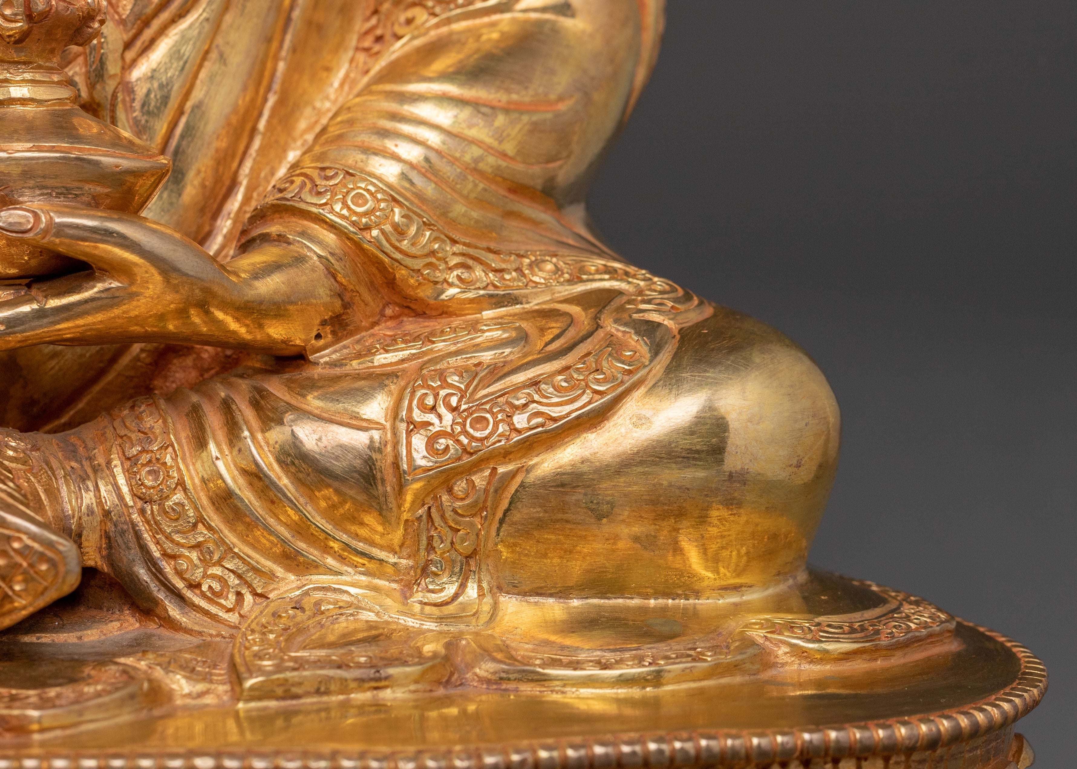 Guru Rinpoche Statue | 24K Gold Gilded Figure