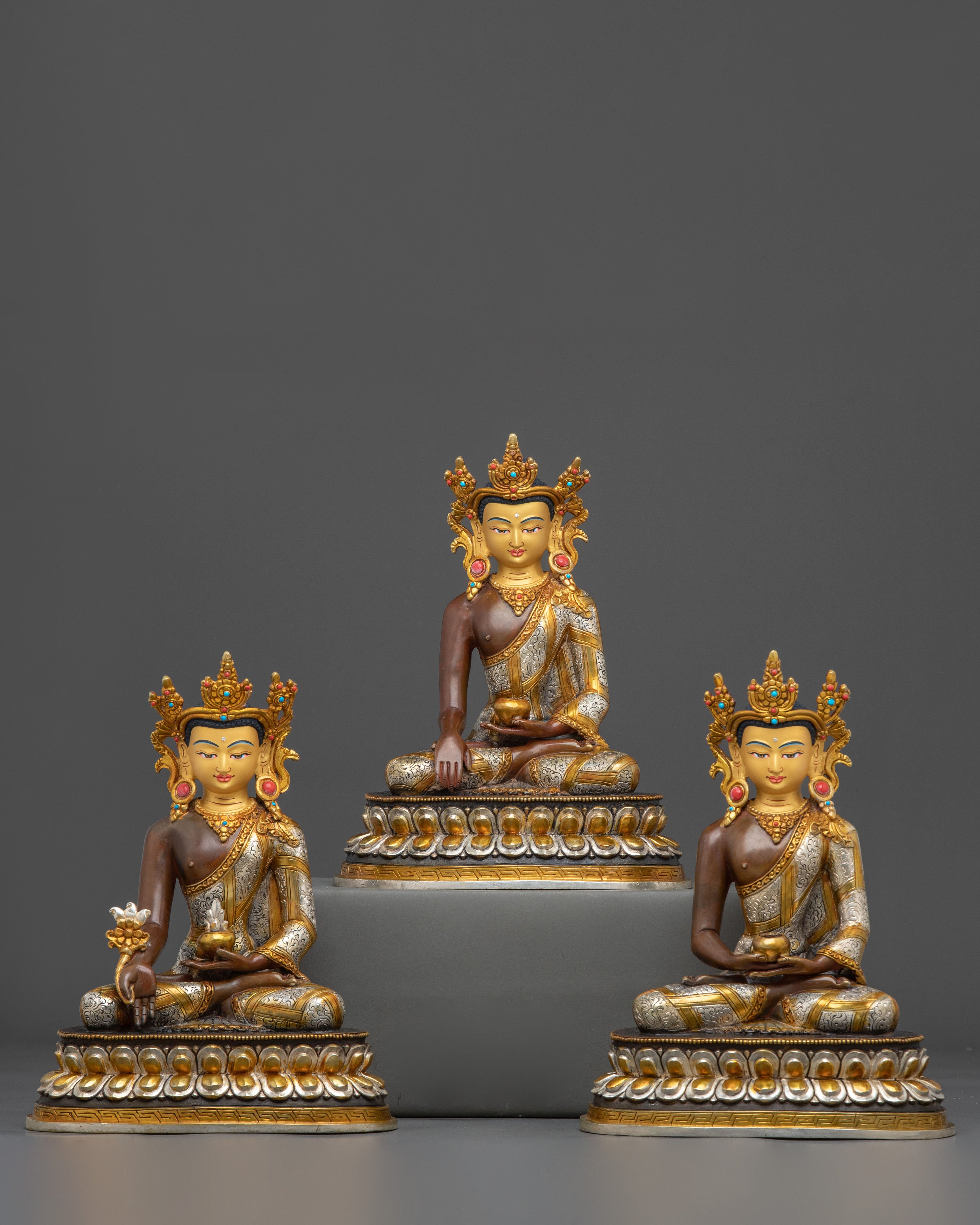 Three Buddhas Statue Set 