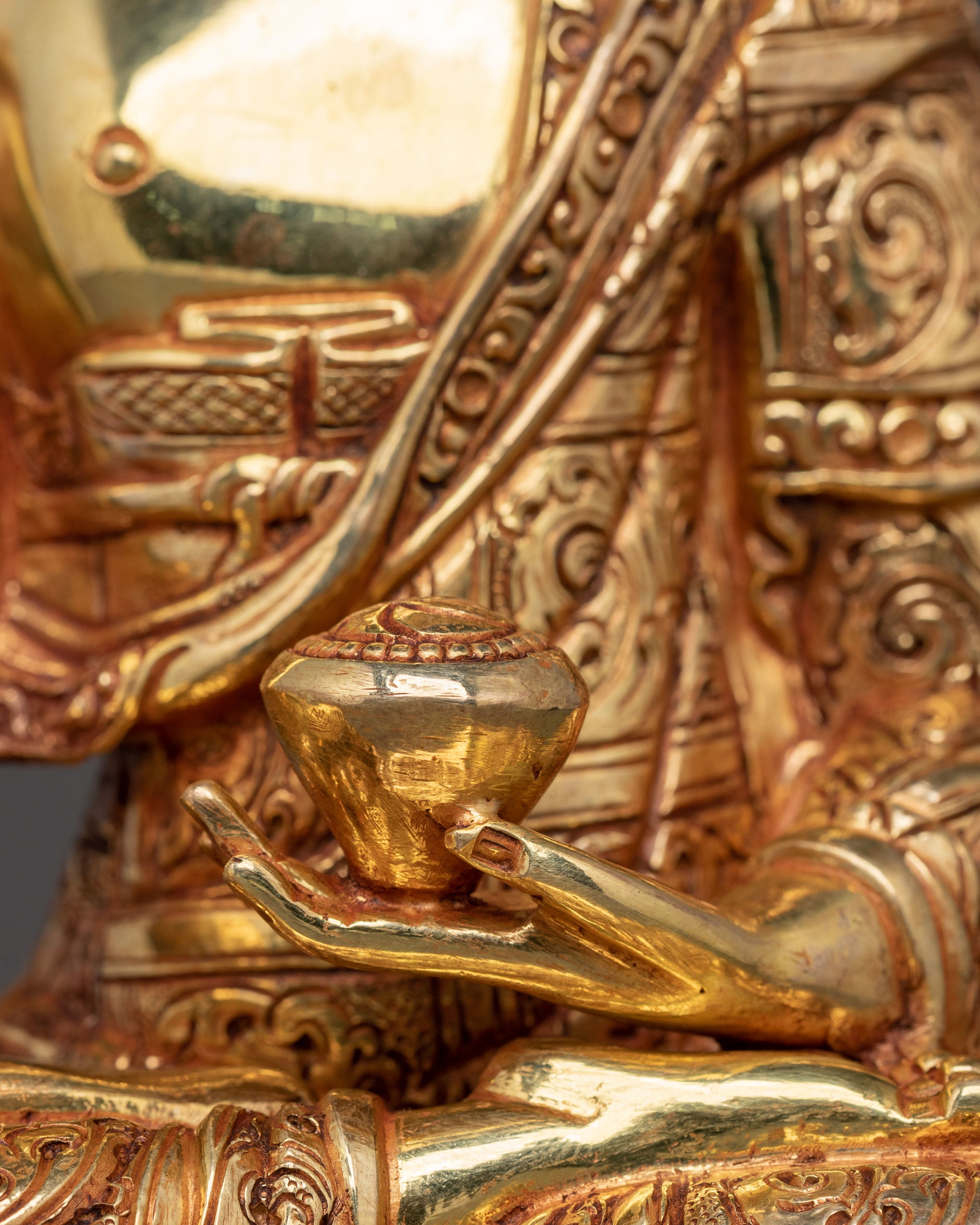 Spiritual Three Buddhas Golden Statue Set