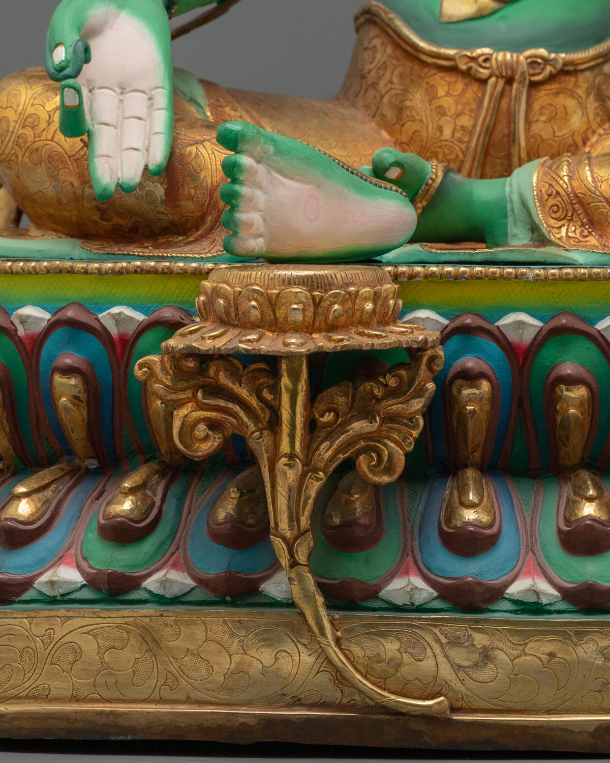 Green Tara Copper Statue with 24K Gold Gilding