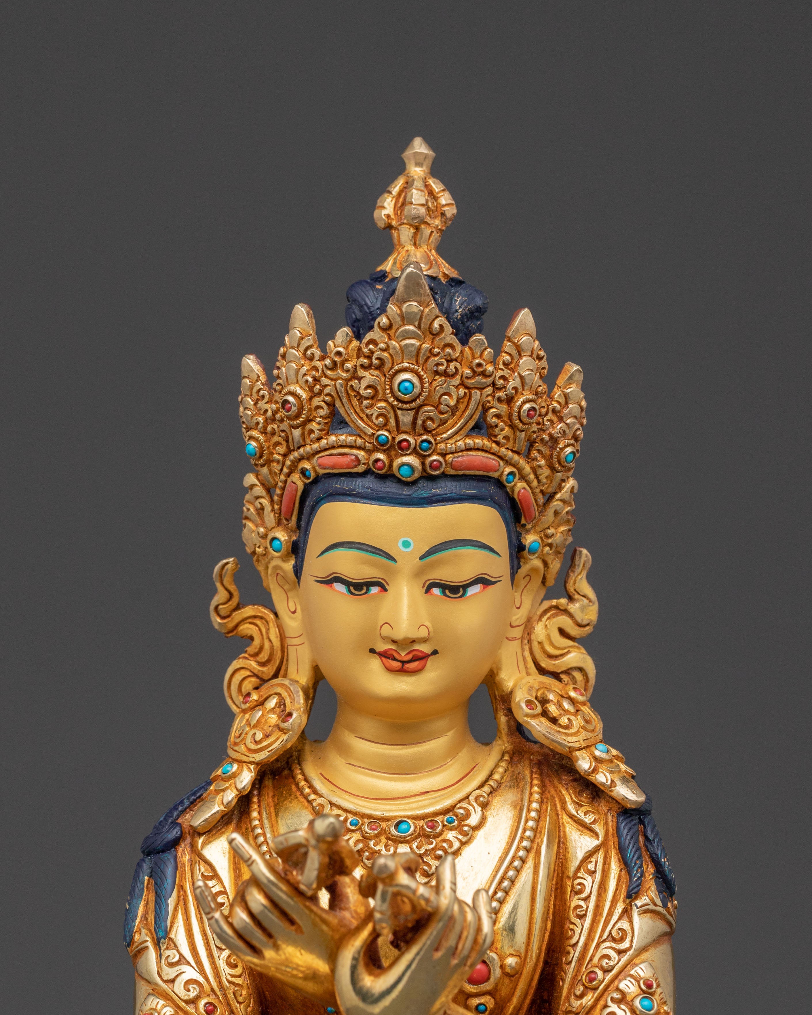 Buddha Vajradhara Copper Statue - Hand-Gilded Reverence