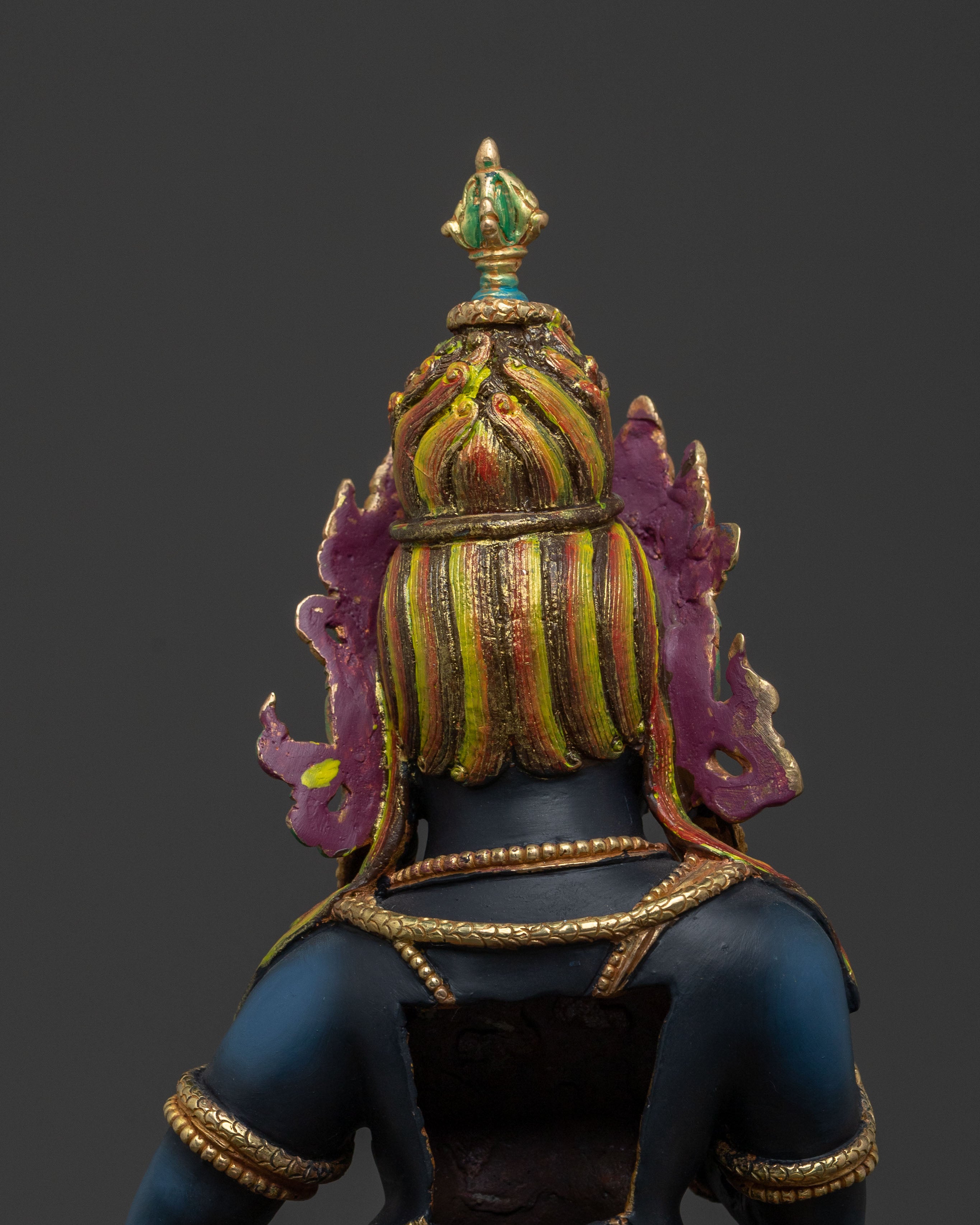 Black Dzambhala Wealth Deity Statue for Rituals