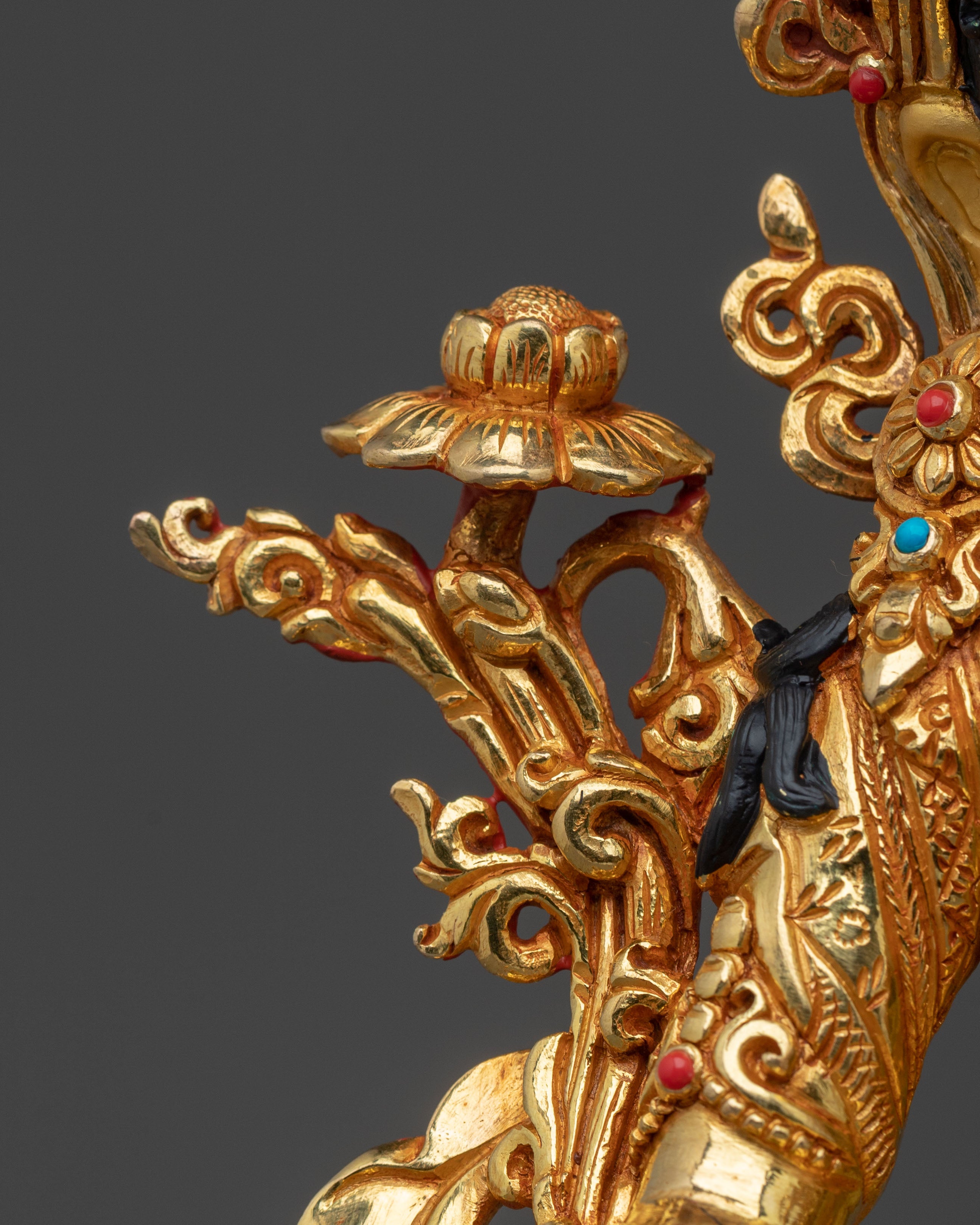 Tibetan White Tara Goddess Sculpture | 24K Gilded Serenity