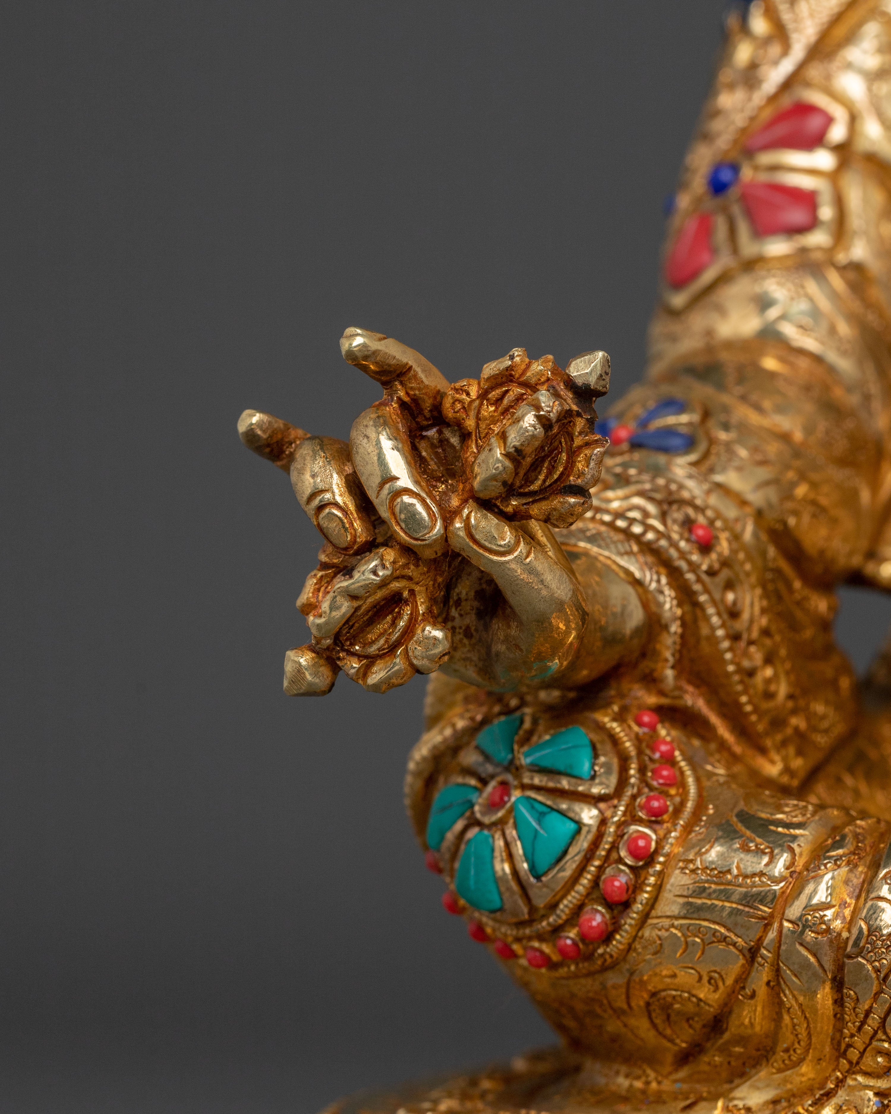 Tibetan Guru Rinpoche Sculpture: Wisdom Figurine
