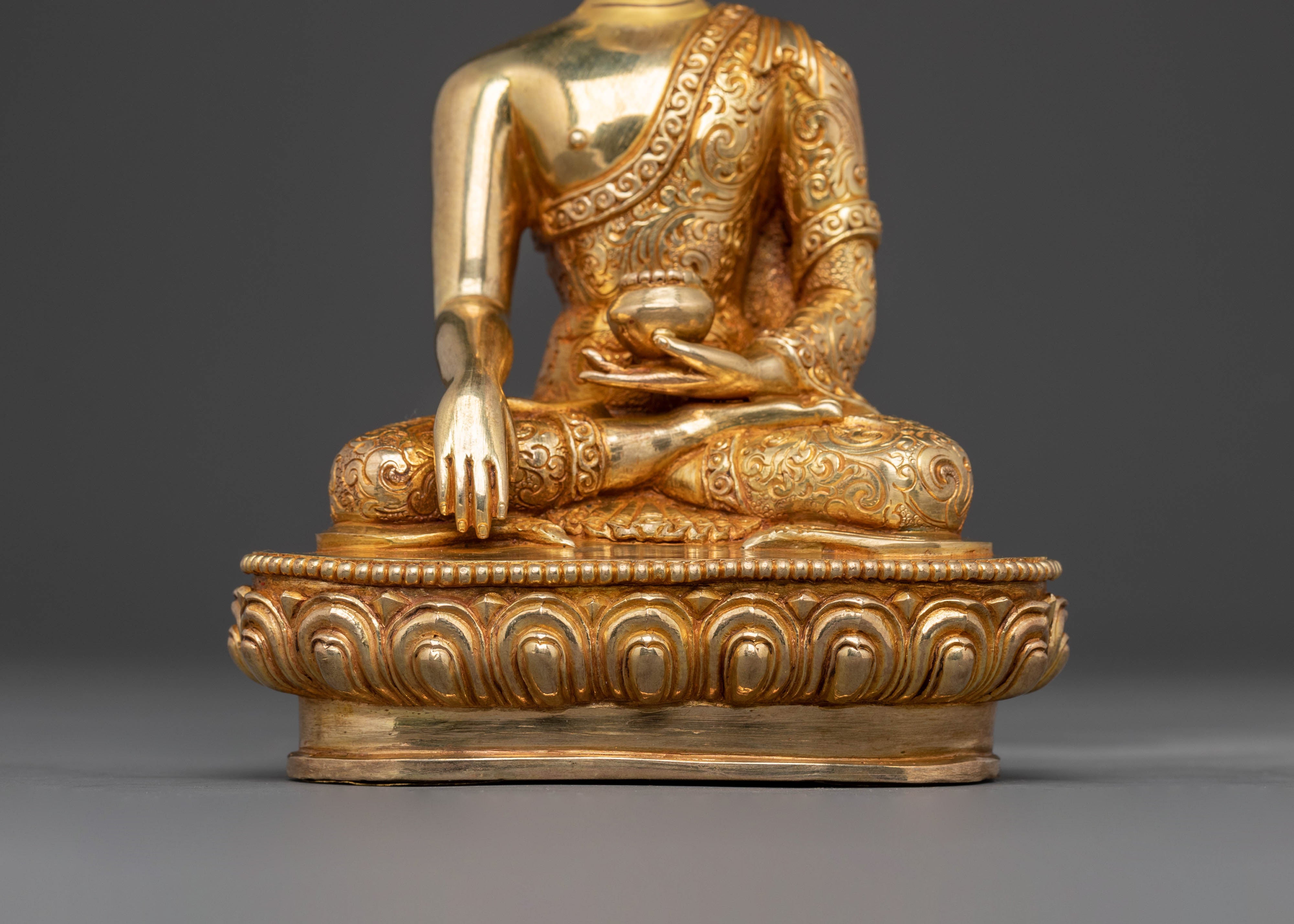 Sacred Statue of Buddha Shakyamuni – 24K Gold Gilded Statue