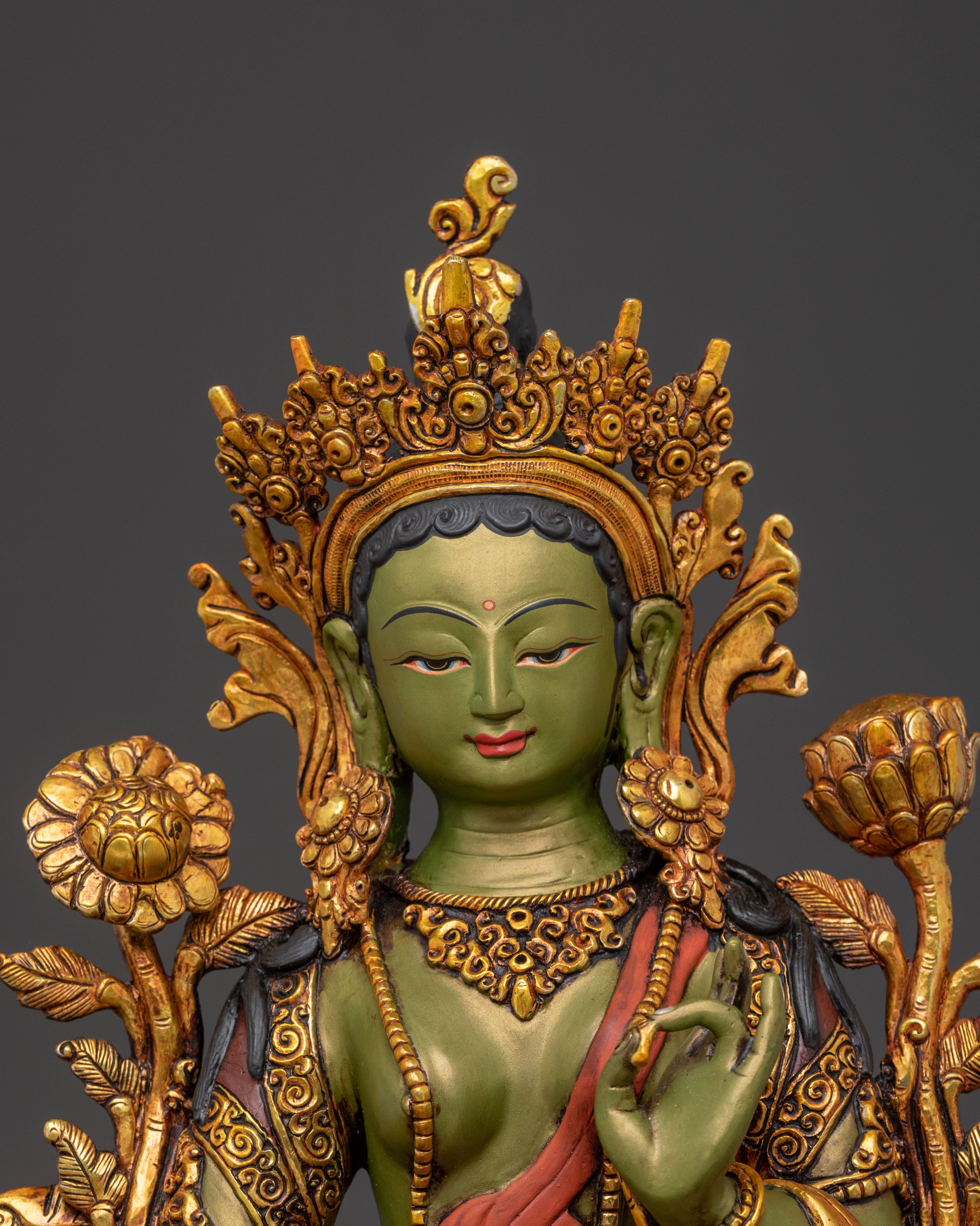 Green Tara Statue for Protection | Spiritual Figure