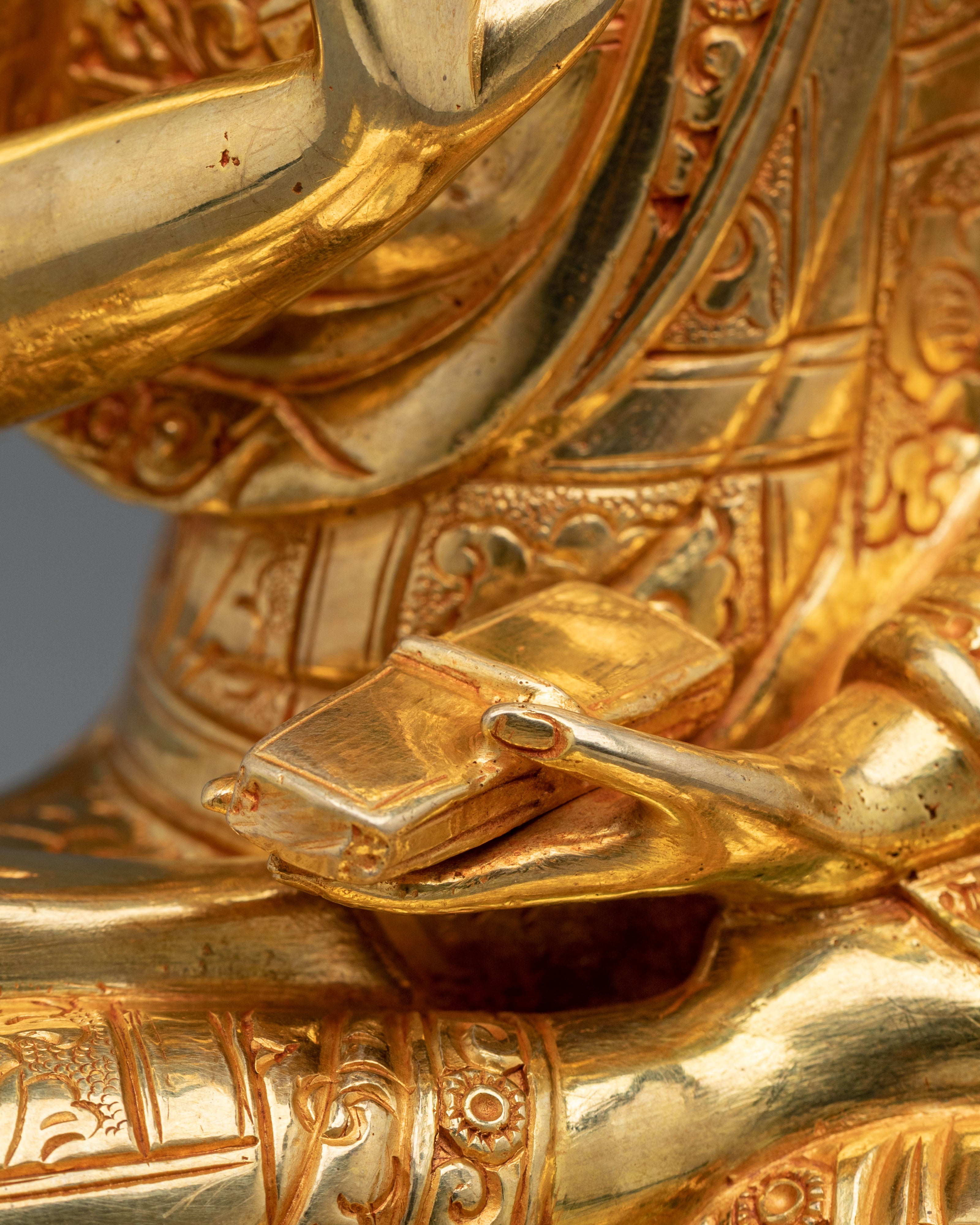 Santarakshita Statue | 24K Gold Gilded Figurine