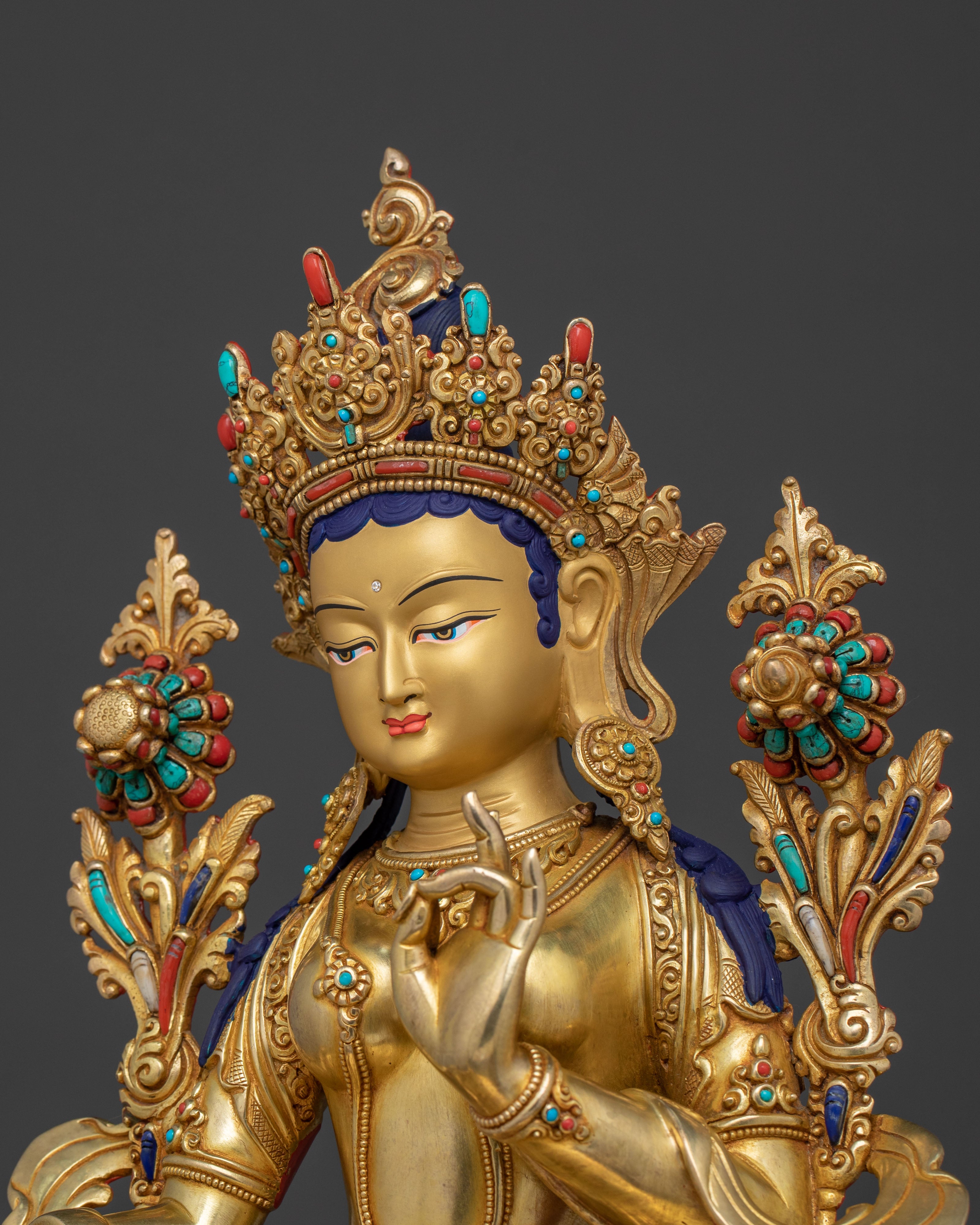 Green Tara Sacred Himalayan Statue | Buddhist Altar Decor