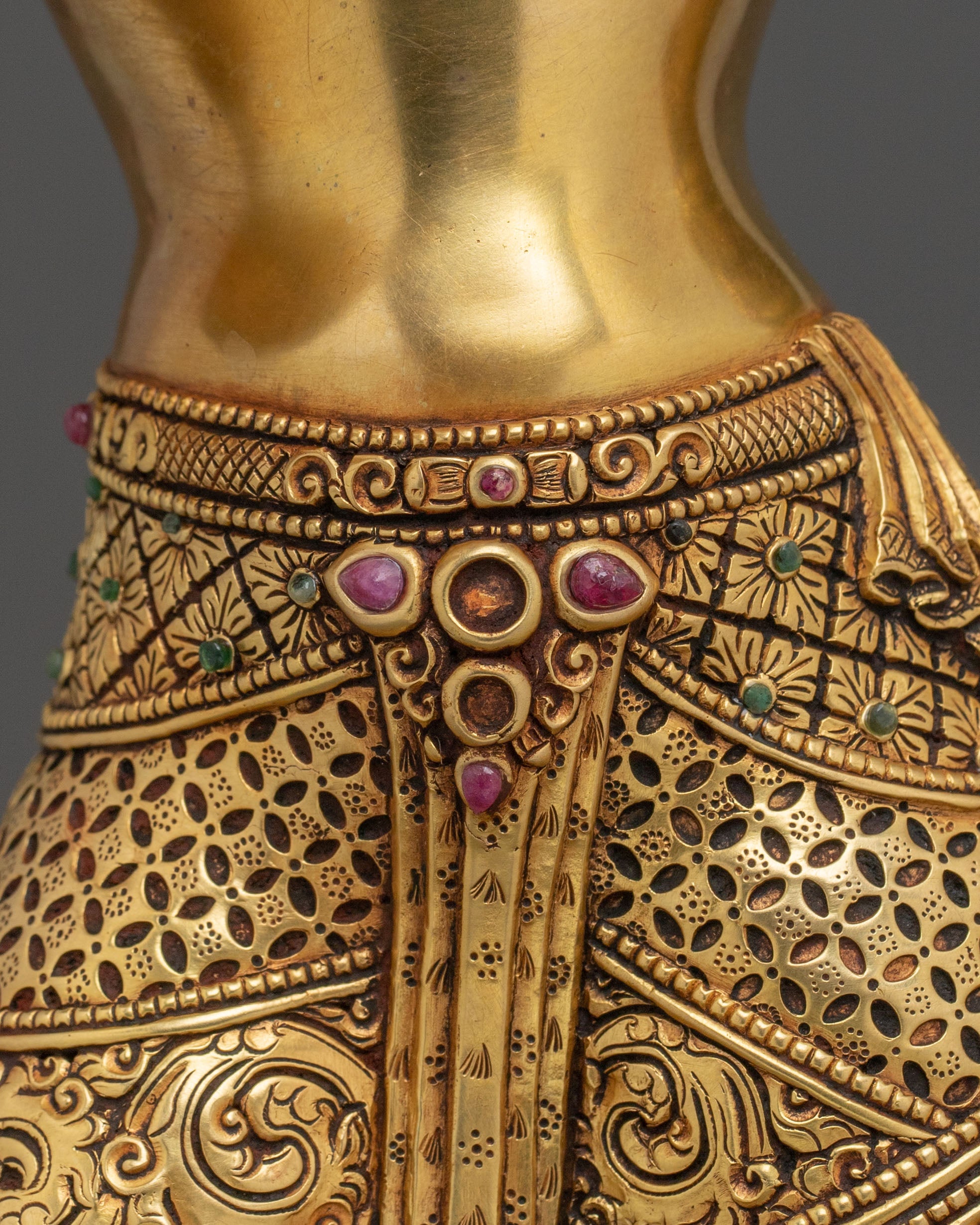 Standing Green Tara with 24K Gold Gilding