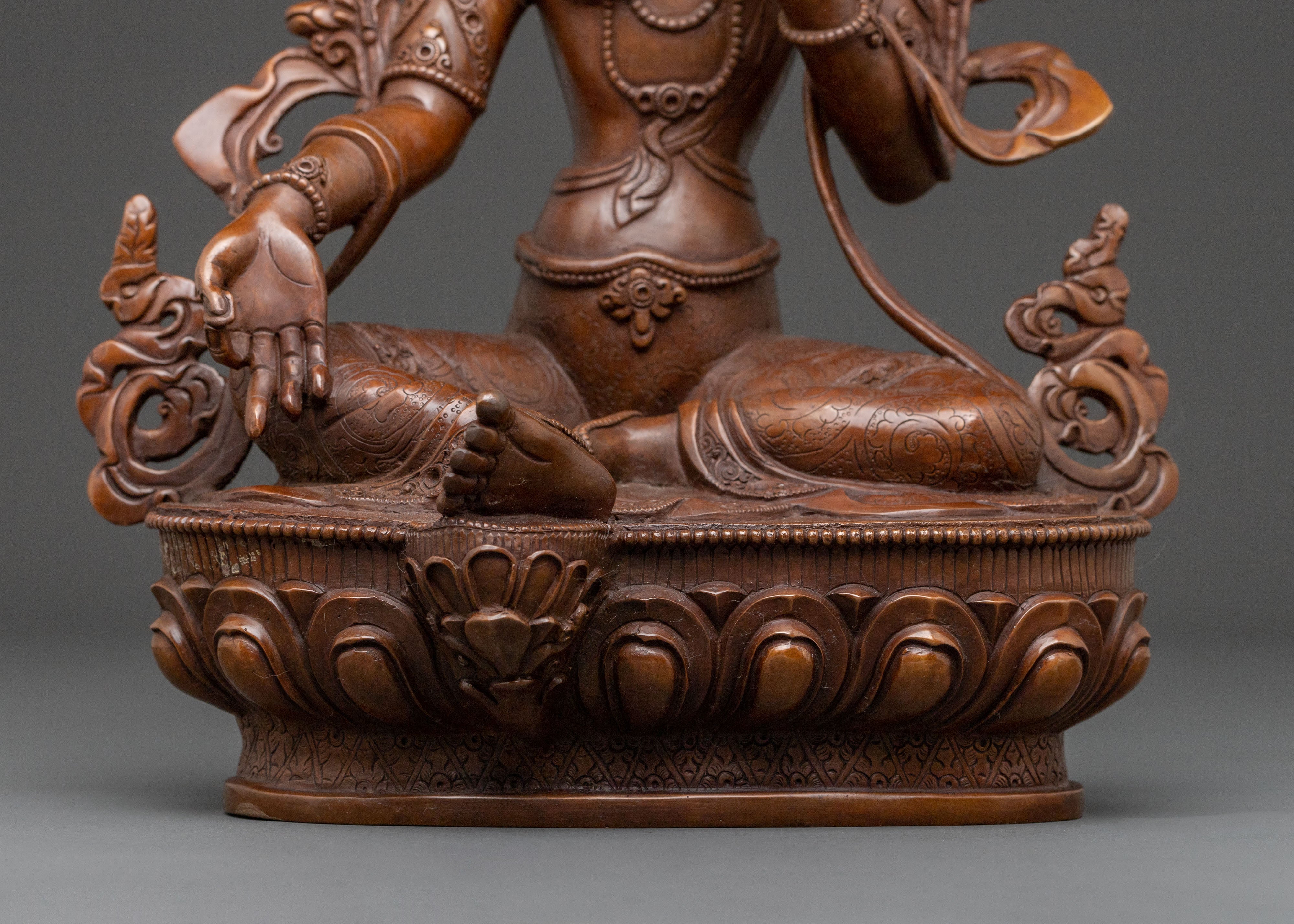 Green Tara Sacred Copper Statue – Himalayan Handcraft