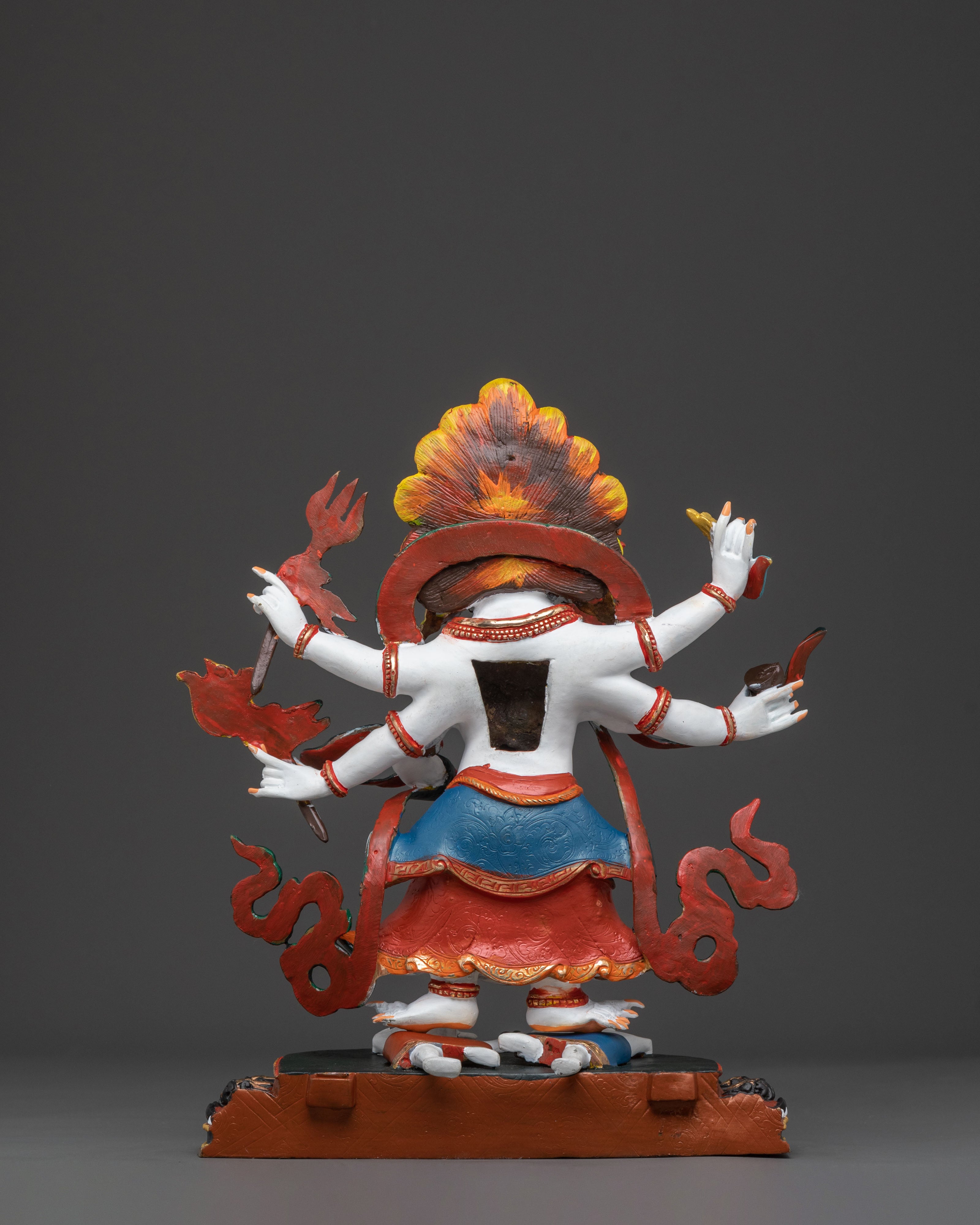 White Mahakala Statue | Tibetan Protector Deity