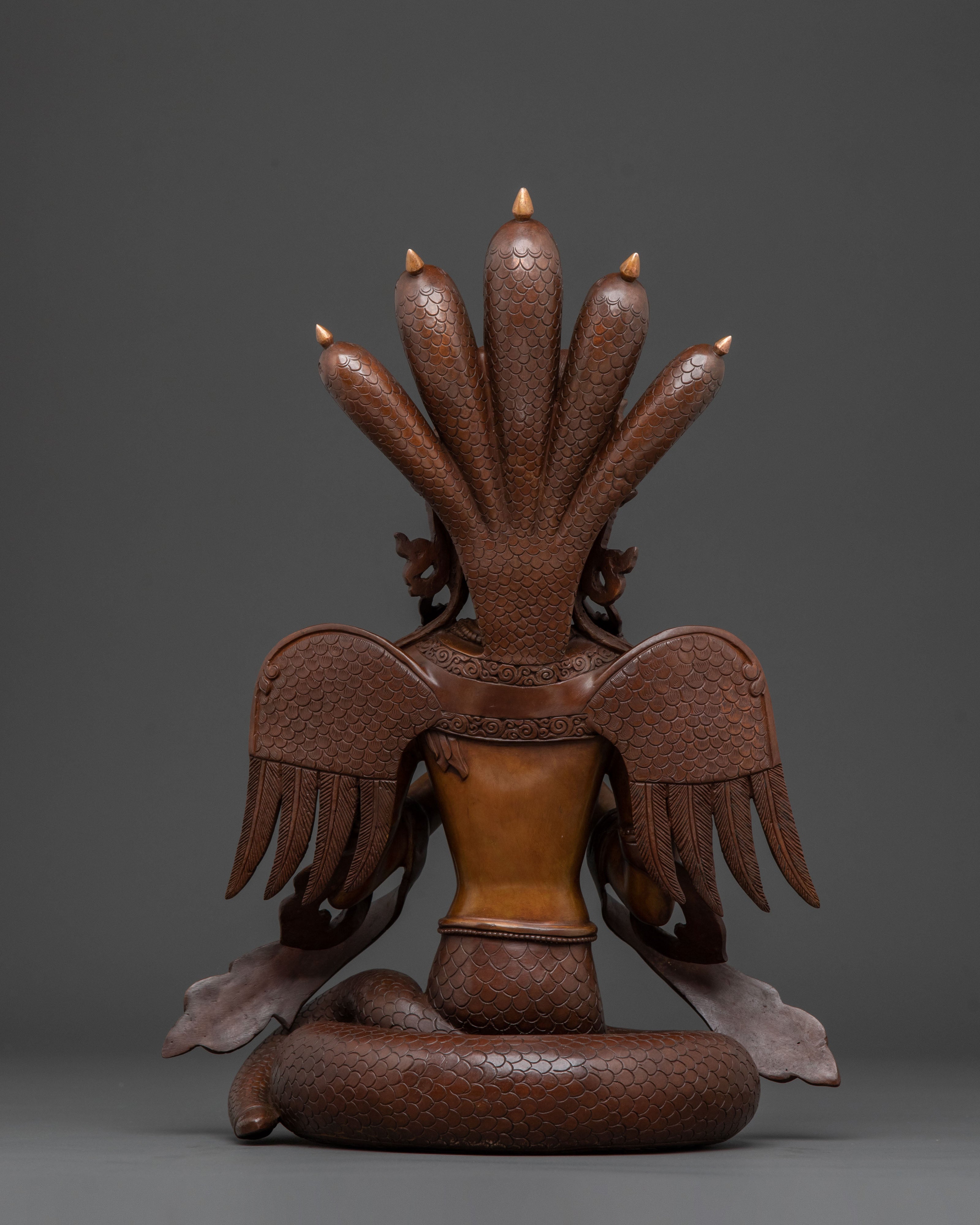 Oxidized Copper Nagkanya Sculpture | Spiritual Decor